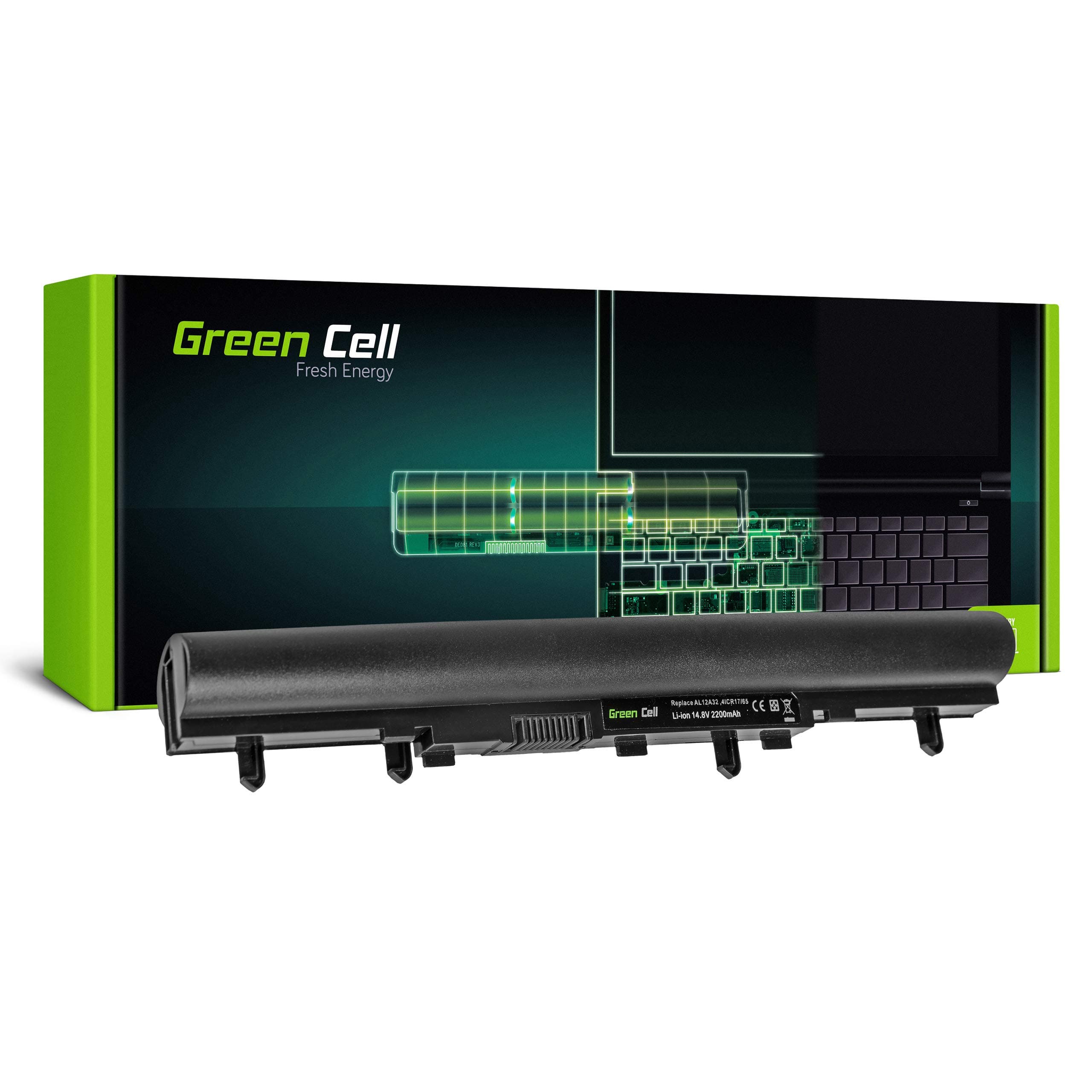 Батерия за лаптоп GREEN CELL, Acer Aspire E1-522 E1-530 E1-532 E1-570 E1-572 V5-531 V5-571 AL12A32, 14.4V, 2200mAh