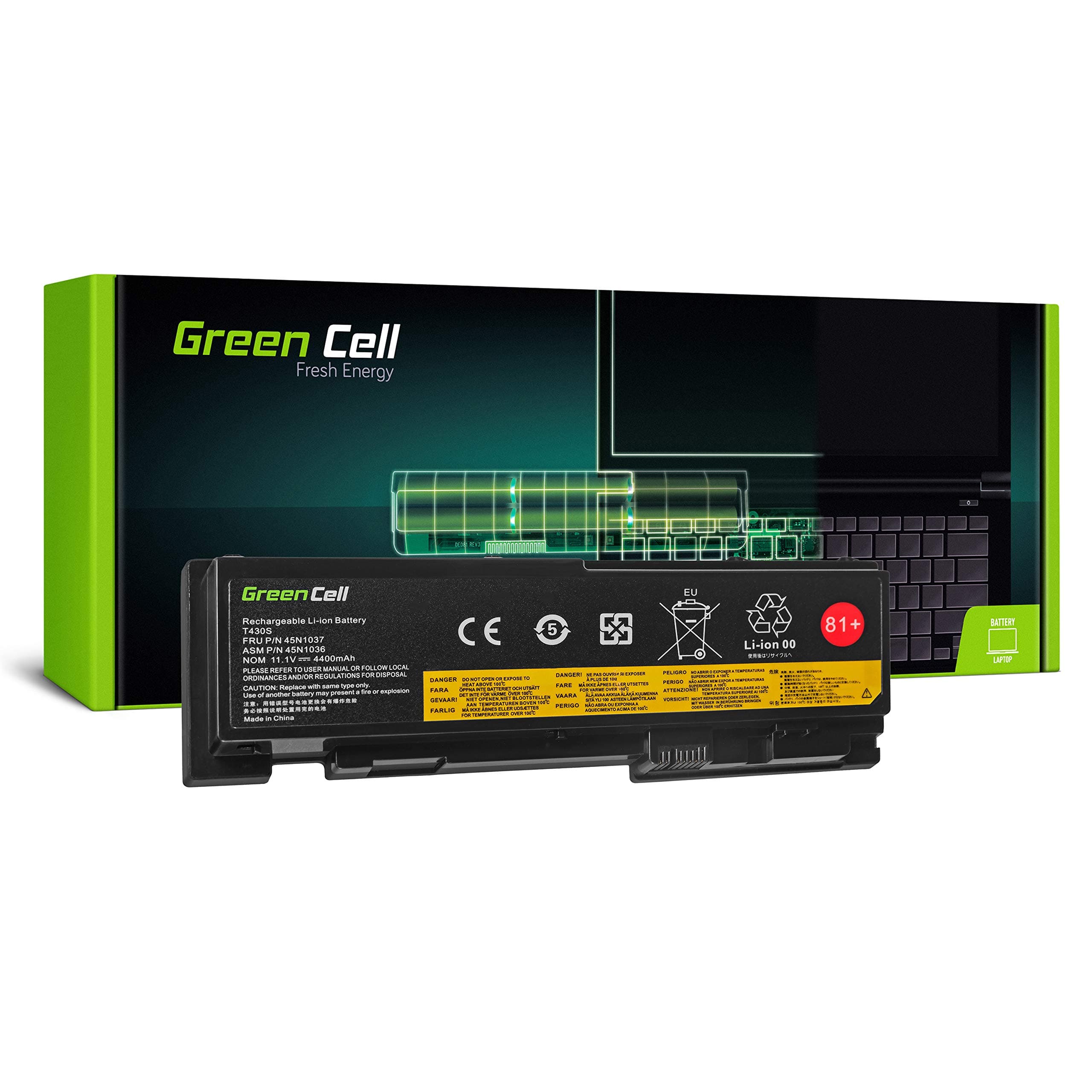Батерия за лаптоп GREEN CELL Lenovo ThinkPad T430S T430SI 42T4844, 11.1V, 4400mAh