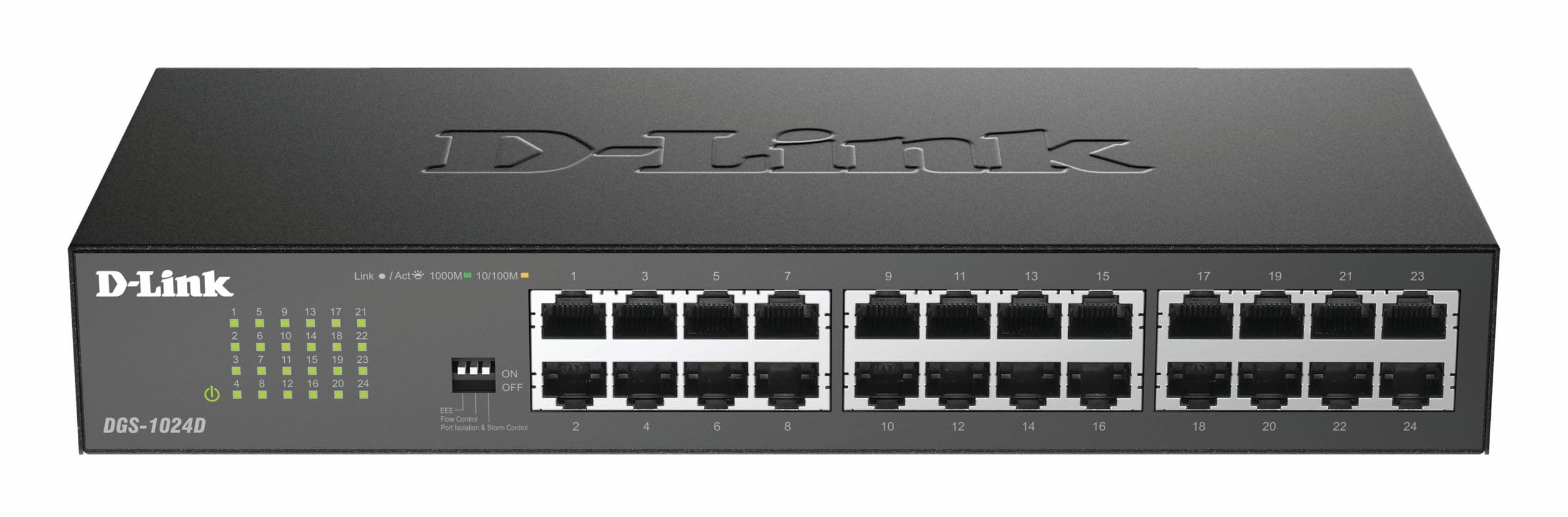Суич D-Link DGS-1024D/E, 24 портов 10/100/1000, Desktop, rack mount