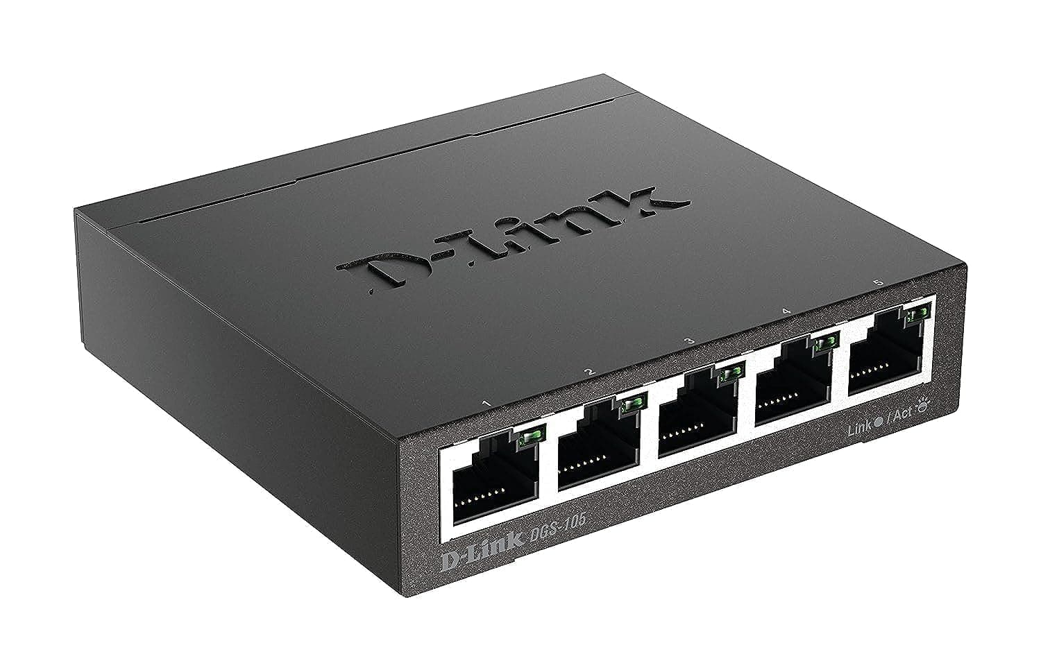 Суич D-Link DGS-105/E, 5 портов, 10/100/1000, Gigabi, метален корпус