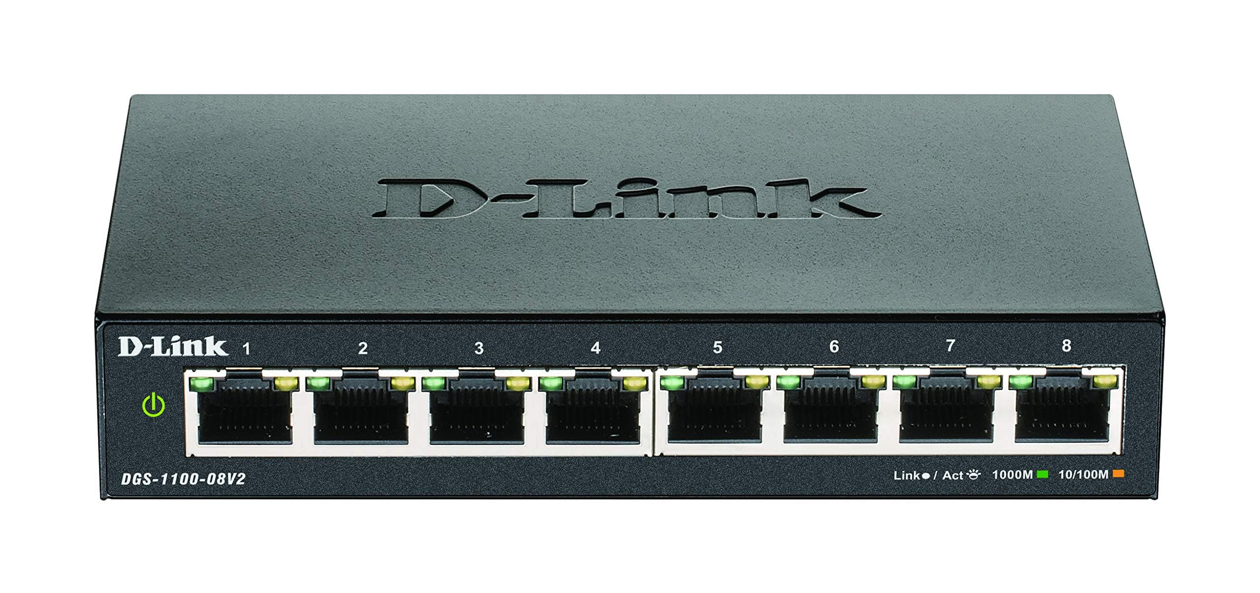 Суич D-Link DGS-1100-08V2, 8 портов 10/100/1000 Gigabit Smart Switch, управляем