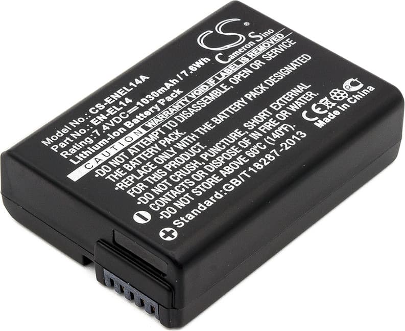 Батерия за апарат NIKON EN-EL14, 7.4V, 1030mAh, Li-Ion, Cameron Sino