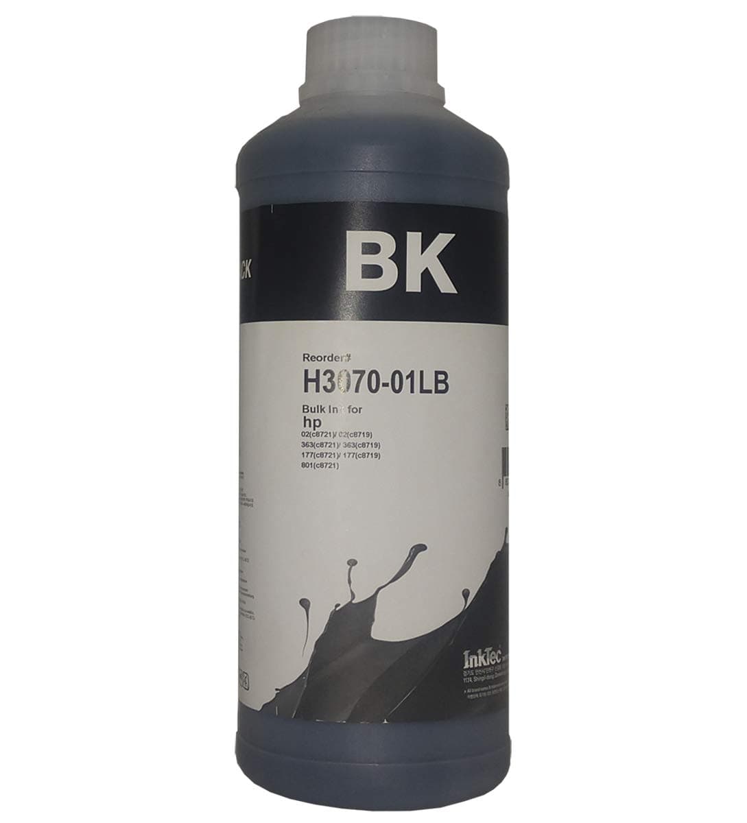Бутилка с мастило INKTEC за HP, C8721/C8719/ C5180/C6180/C7180/D7160/D7360, 1000 ml, Черен