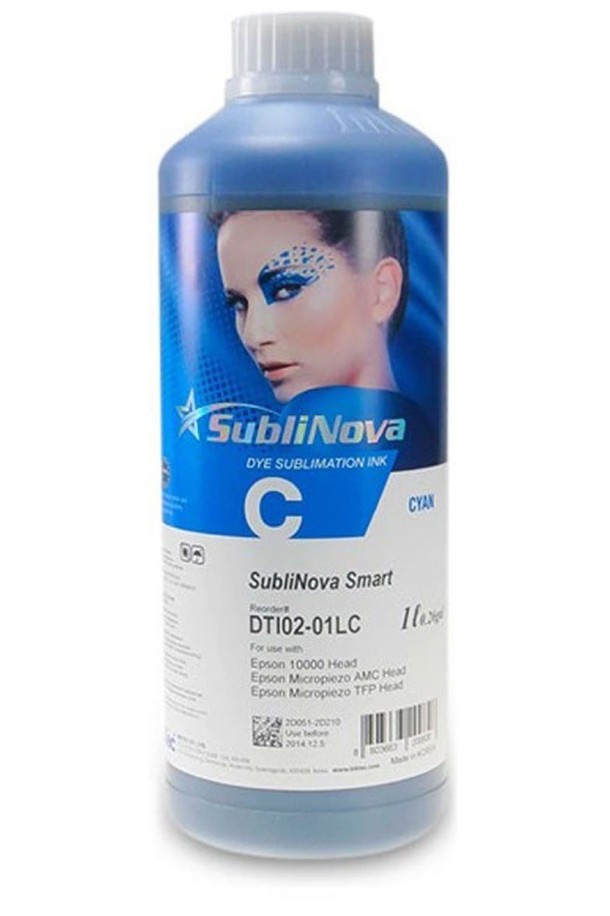 Бутилка с мастило INKTEC,Piezo plotter/Dye subl.ink, 1000 ml, Син