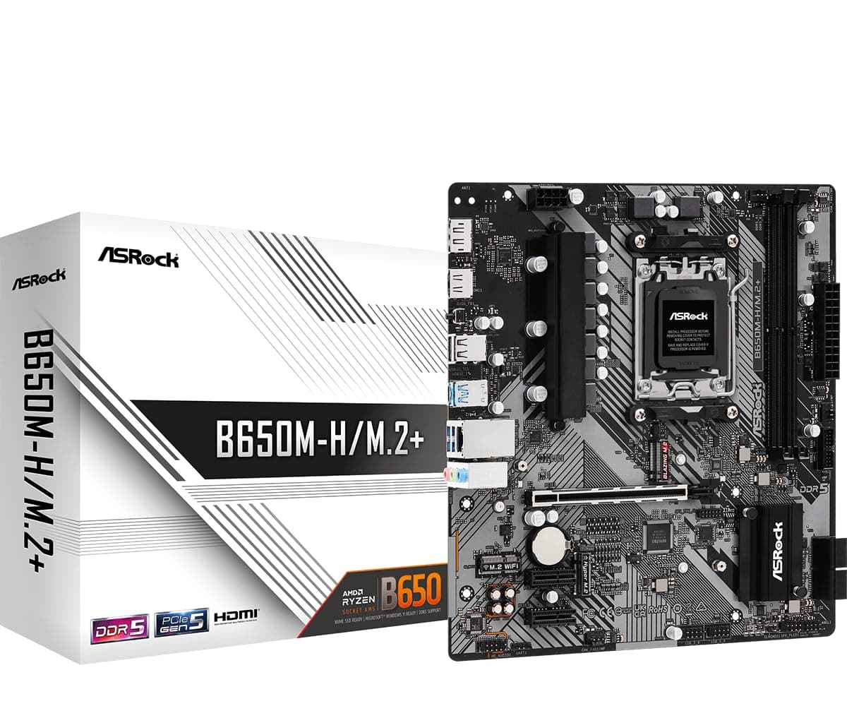Дънна платка ASROCK B650M-H/M.2+, Socket AM5, 2xDDR5