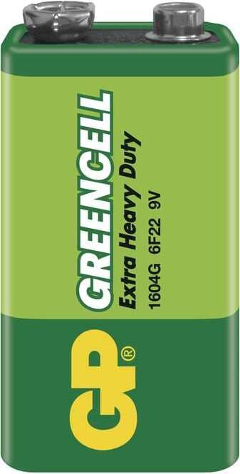 Цинк карбонова батерия GP 6F22 /9V/ Greencell 1604GLF-B 1 бр. shrink