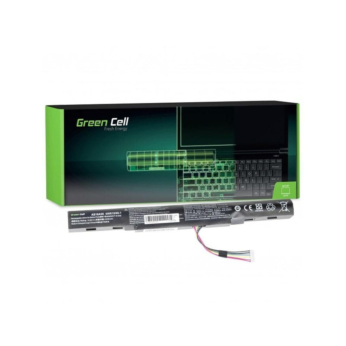 Батерия за лаптоп GREEN CELL, Acer Aspire E 15 E15 E5-575 E5-575G E 17 E17 E5-774 E5-774G AS16A5K, 14.8V, 2200mAh