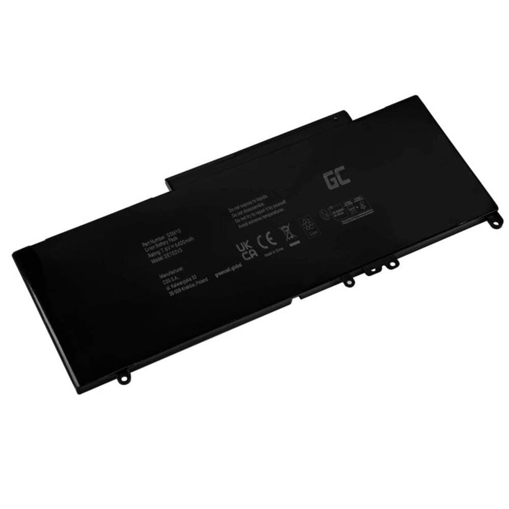 Батерия за лаптоп Dell Latitude E5250 E5450 E5550 G5M10 0WYJC2 7,6V 6200mAh GREEN CELL