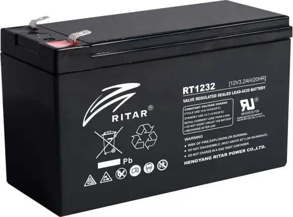 Оловна Батерия RITAR (RT1232), 12V, 3.2 Ah, AGM, 134/ 67/ 60 mm