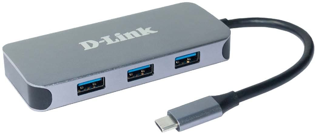 Докинг станция D-Link DUB-2335, от USB C към 1x USB C(PD), 3x USB A, 1x HDMI, 1x RJ45, сива