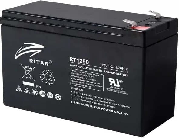 Оловна батерия RITAR, (RT1290) AGM, 12V, 9Ah, 151/ 65/ 94 mm, Терминал2