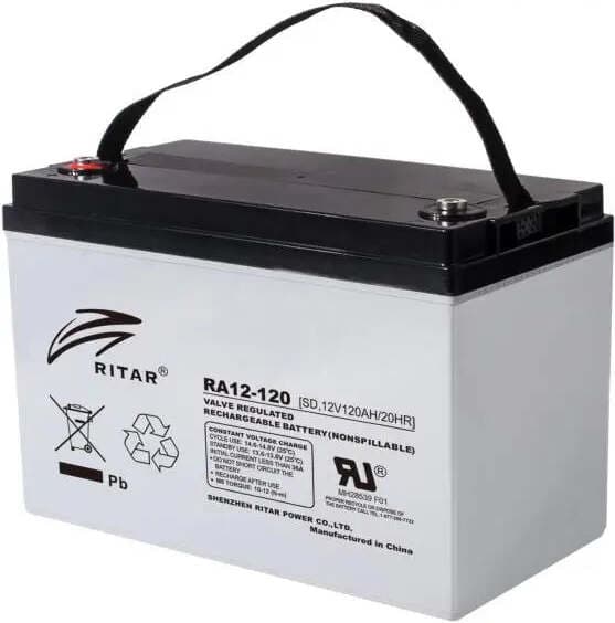 Оловна батерия RITAR (RA12-120), AGM, 12V, 120 Ah, 407/ 177/ 225 mm, F12(M8)