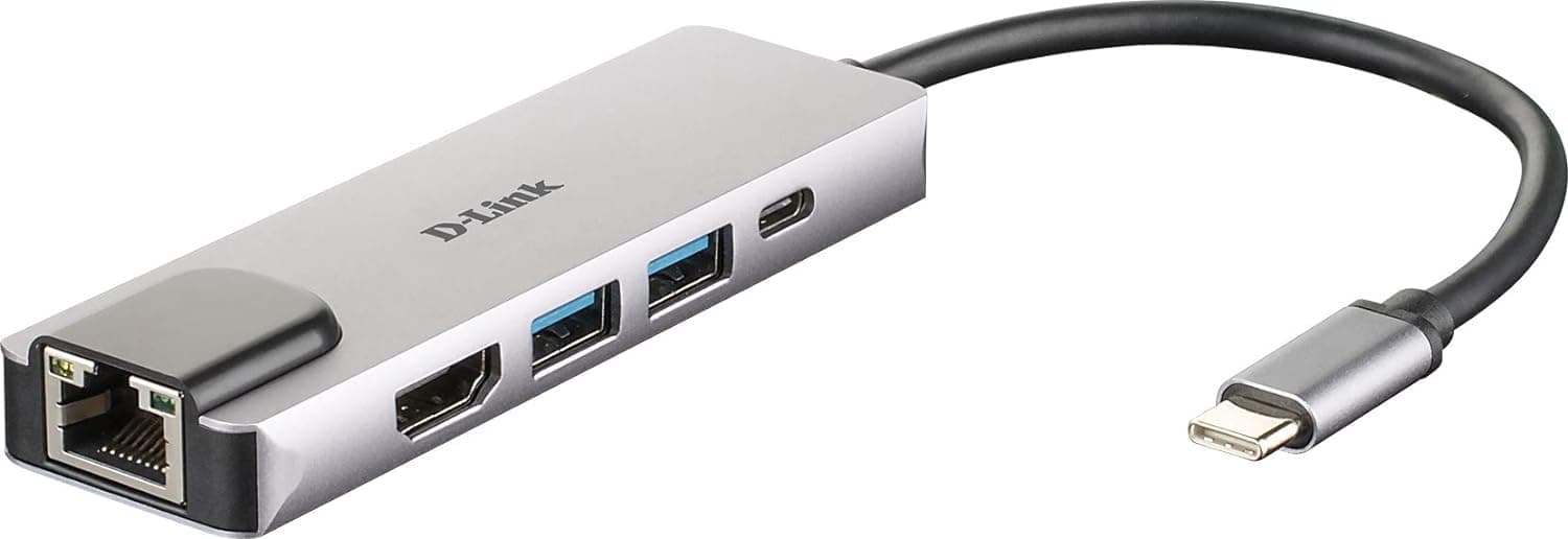 Докинг станция D-Link DUB-M520, от USB C към 1x Thunderbolt 3, 2x USB A, 1x HDMI, 1x RJ45, сива