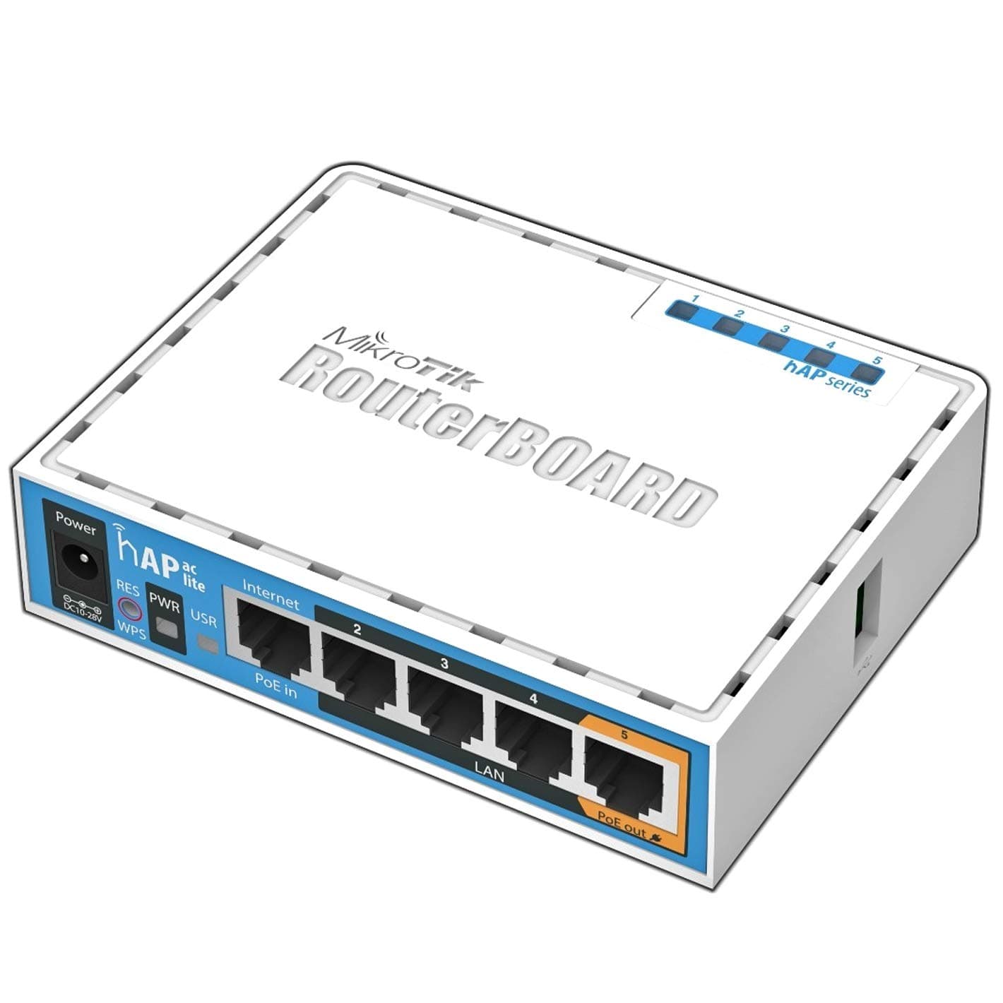 Безжичен Access point MiKrotik RB952Ui-5ac2nD, 5 x 10/100 Mbps, USB-A, PoE, Бял