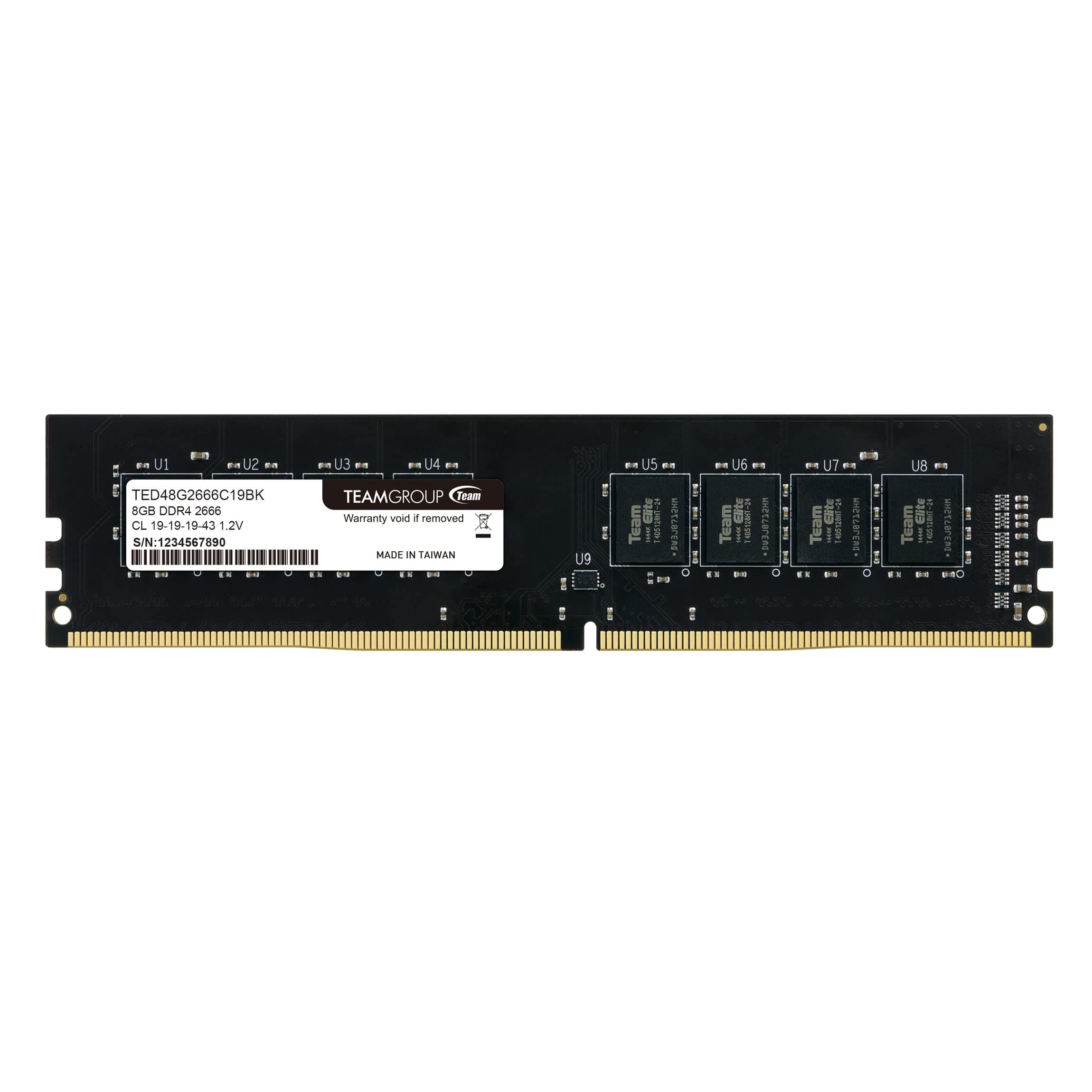 Памет Team Group Elite DDR4 8GB 2666MHz, CL19-19-19-43 1.2V