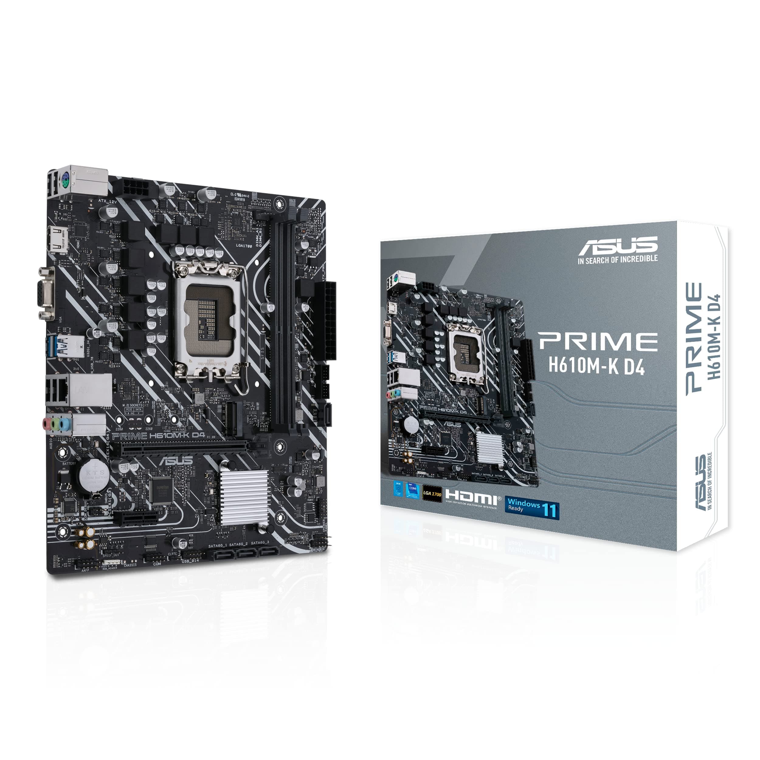 Дънна платка ASUS PRIME H610M-K D4, LGA 1700 mATX
