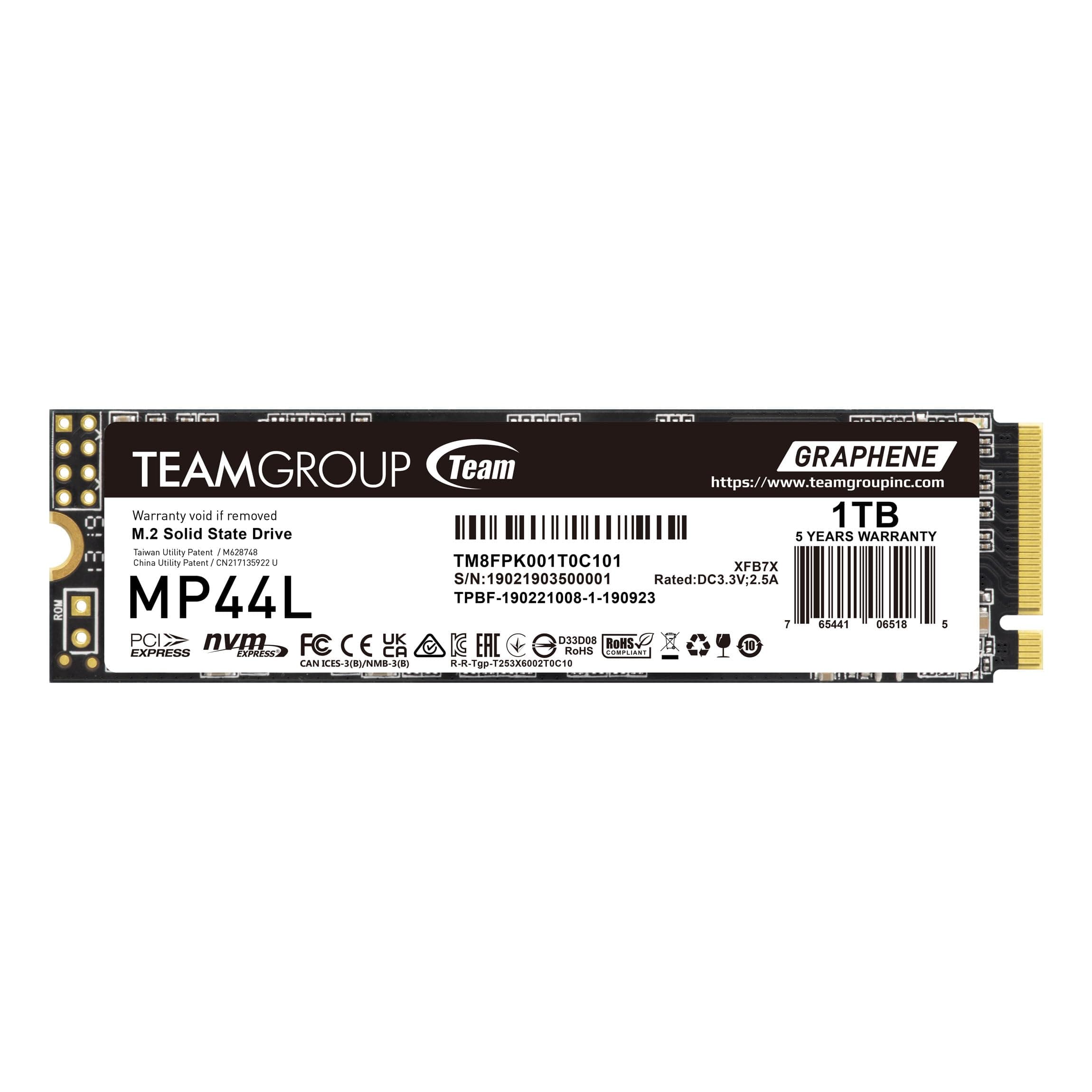 SSD Team Group MP44L, M.2 2280 NVMe, 1TB, PCI-e 4.0 x4