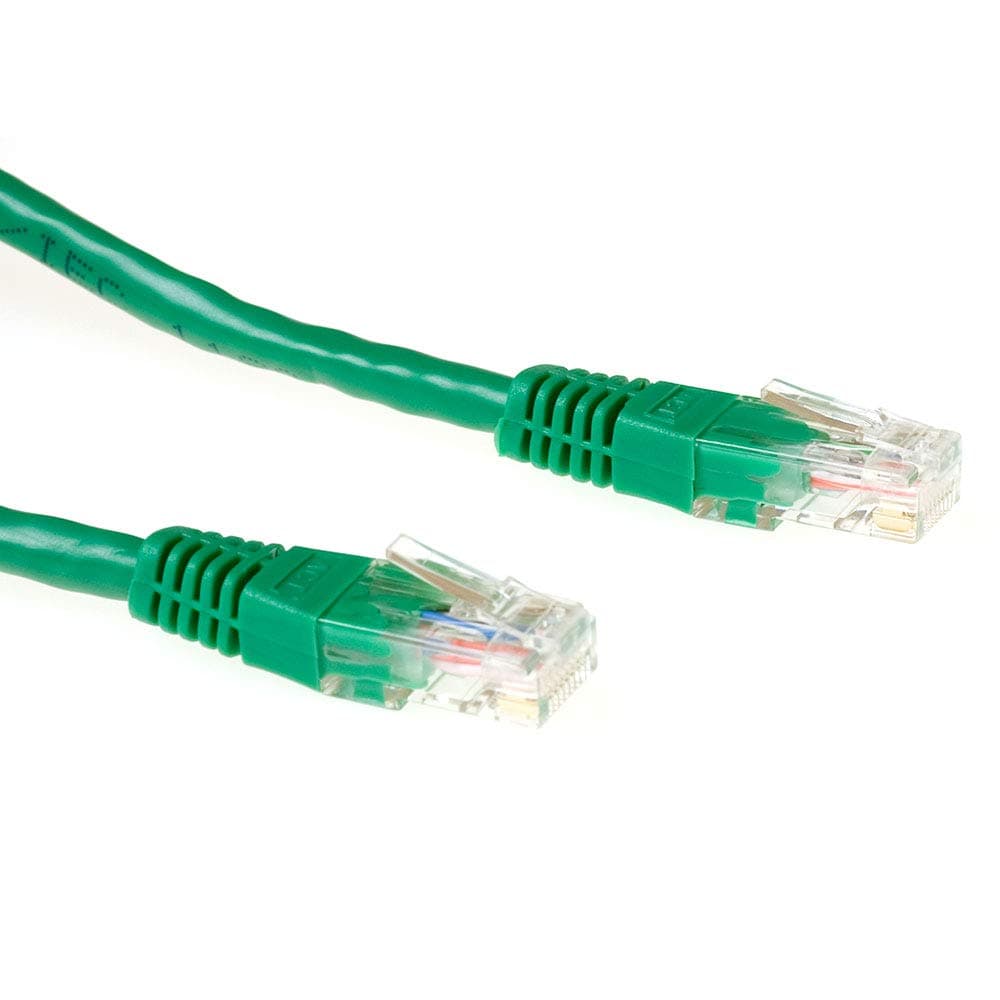 Мрежов пач кабел ACT U/UTP, CAT 6, RJ-45 - RJ-45, 1.5 m, Медни проводници, Зелен, Булк опаковка