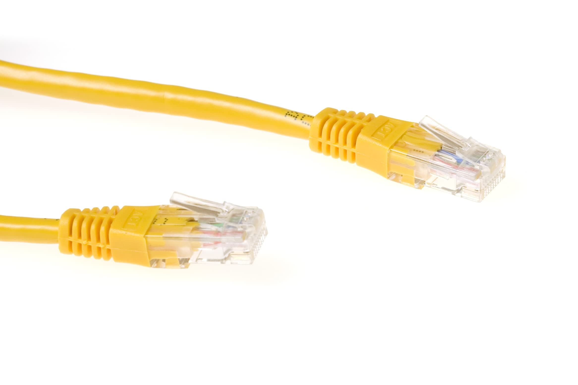 Мрежов пач кабел ACT U/UTP, CAT 6, RJ-45 - RJ-45, 3 m, Медни проводници, Жълт, Булк опаковка