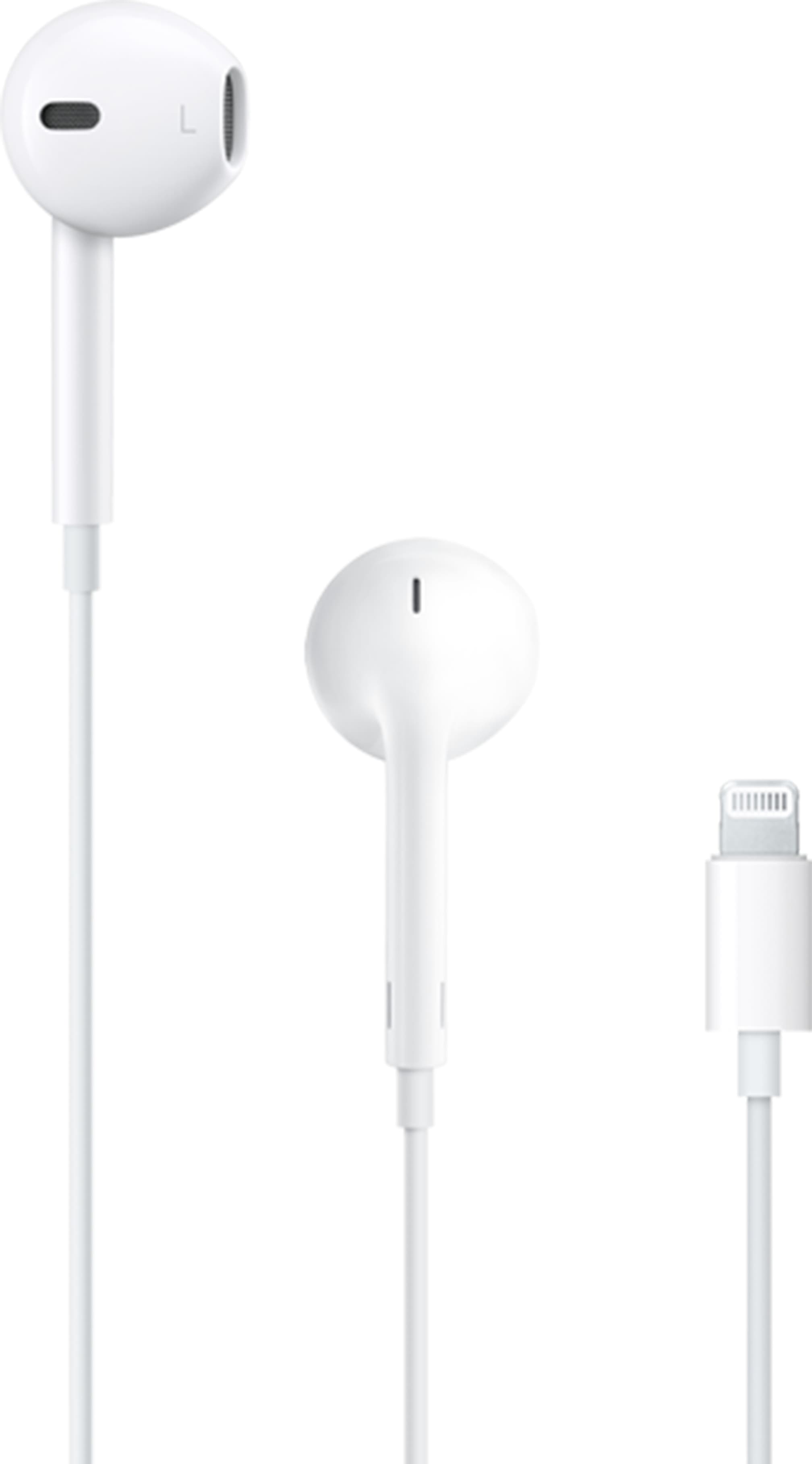 Слушалки Apple EarPods, "тапи", Lightning, бели