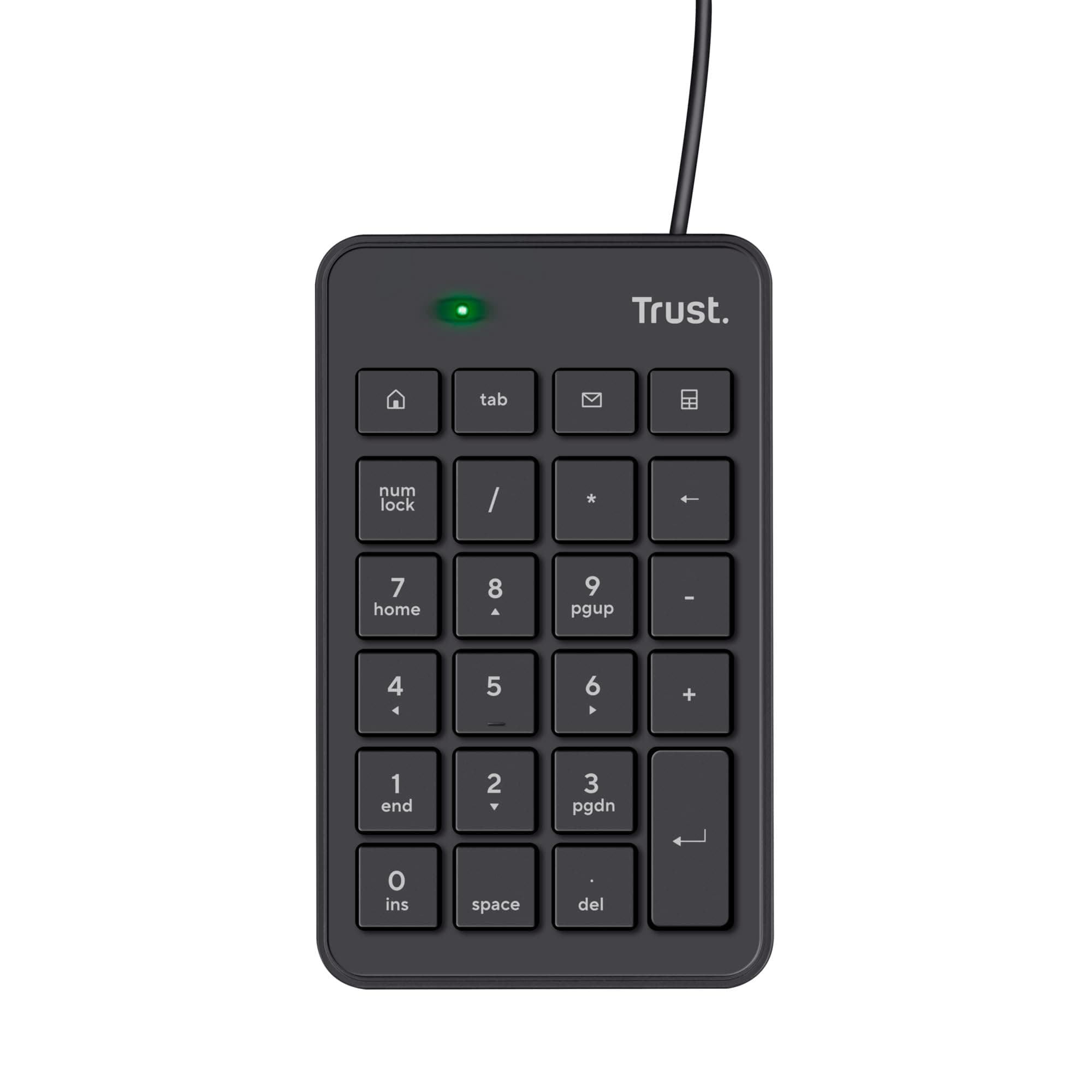 Цифрова клавиатура Trust Xalas, USB, 5 extra keys, 1.5m кабел черна