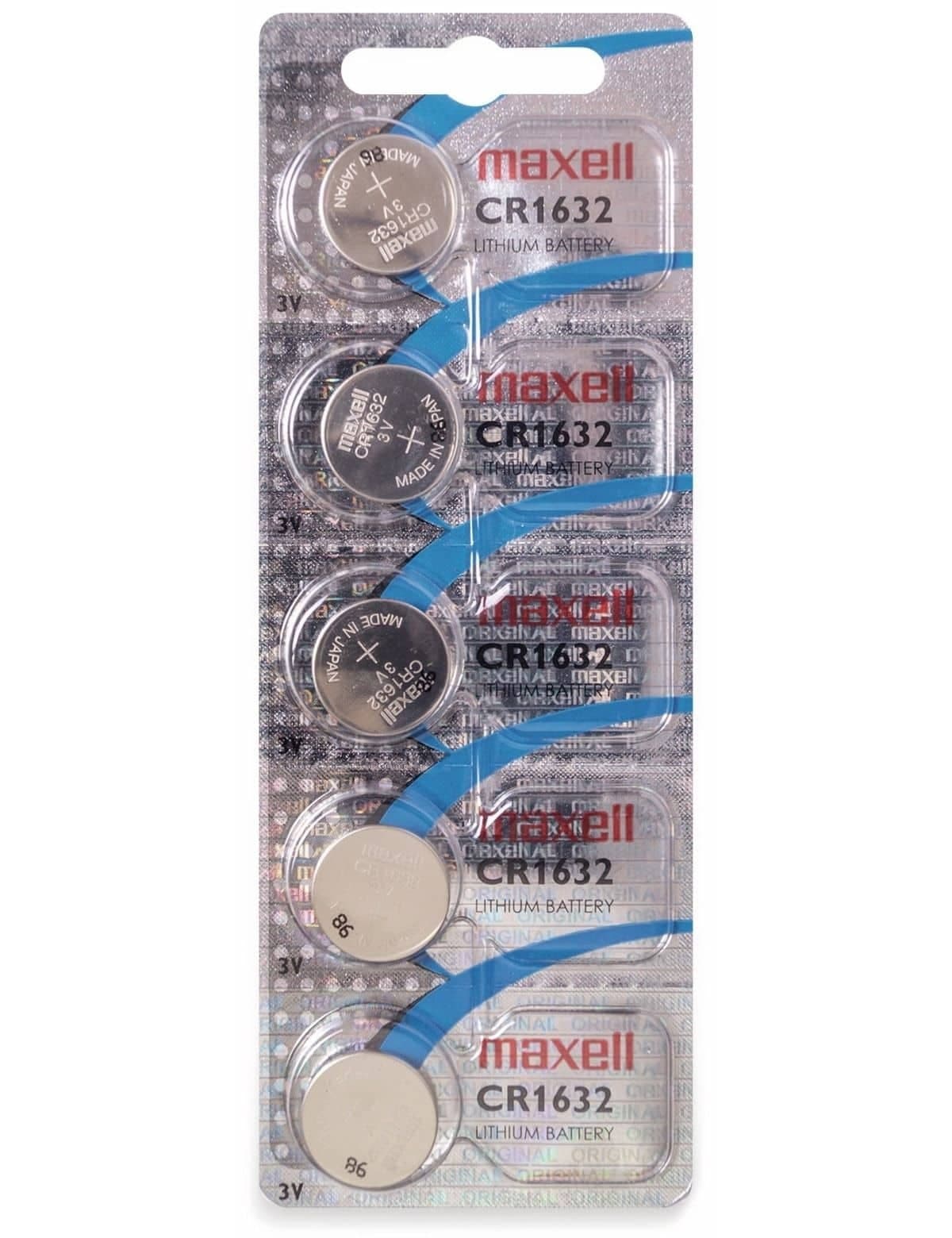 Бутонна батерия литиева CR1632 3V, 5бр. в блистер /цена за 1 бр./ MAXELL