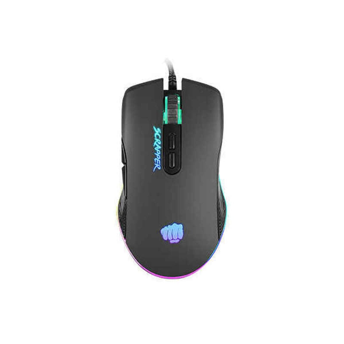 Мишка Fury Scrapper (NFU-1699), оптична (6400 dpi), USB, черна, RGB подсветка, 7 бутона