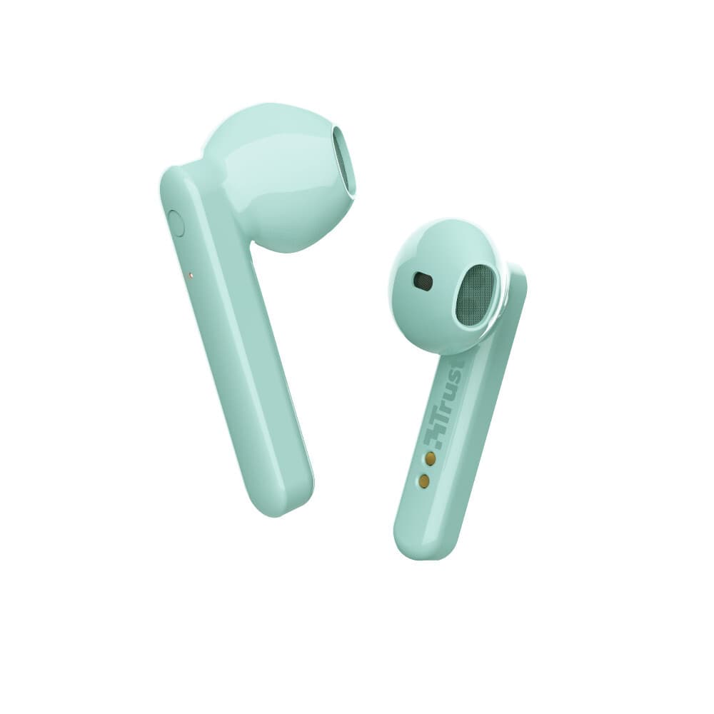 Слушалки Trust Primo Touch Bluetooth, микрофон, Bluetooth, до 4ч. издръжливост на батерията, с кутия за зареждане, мента