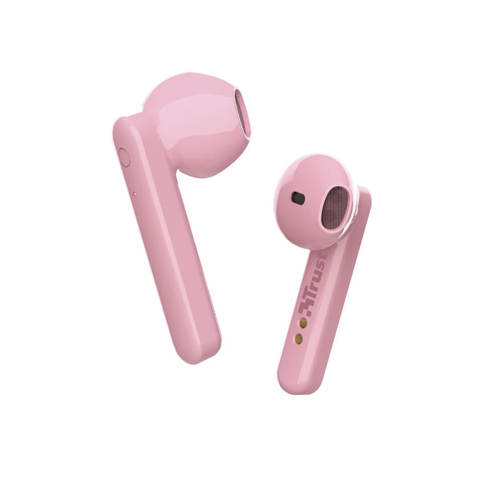 Слушалки Trust Primo Touch Bluetooth, микрофон, Bluetooth, до 4ч. издръжливост на батерията, с кутия за зареждане, розови