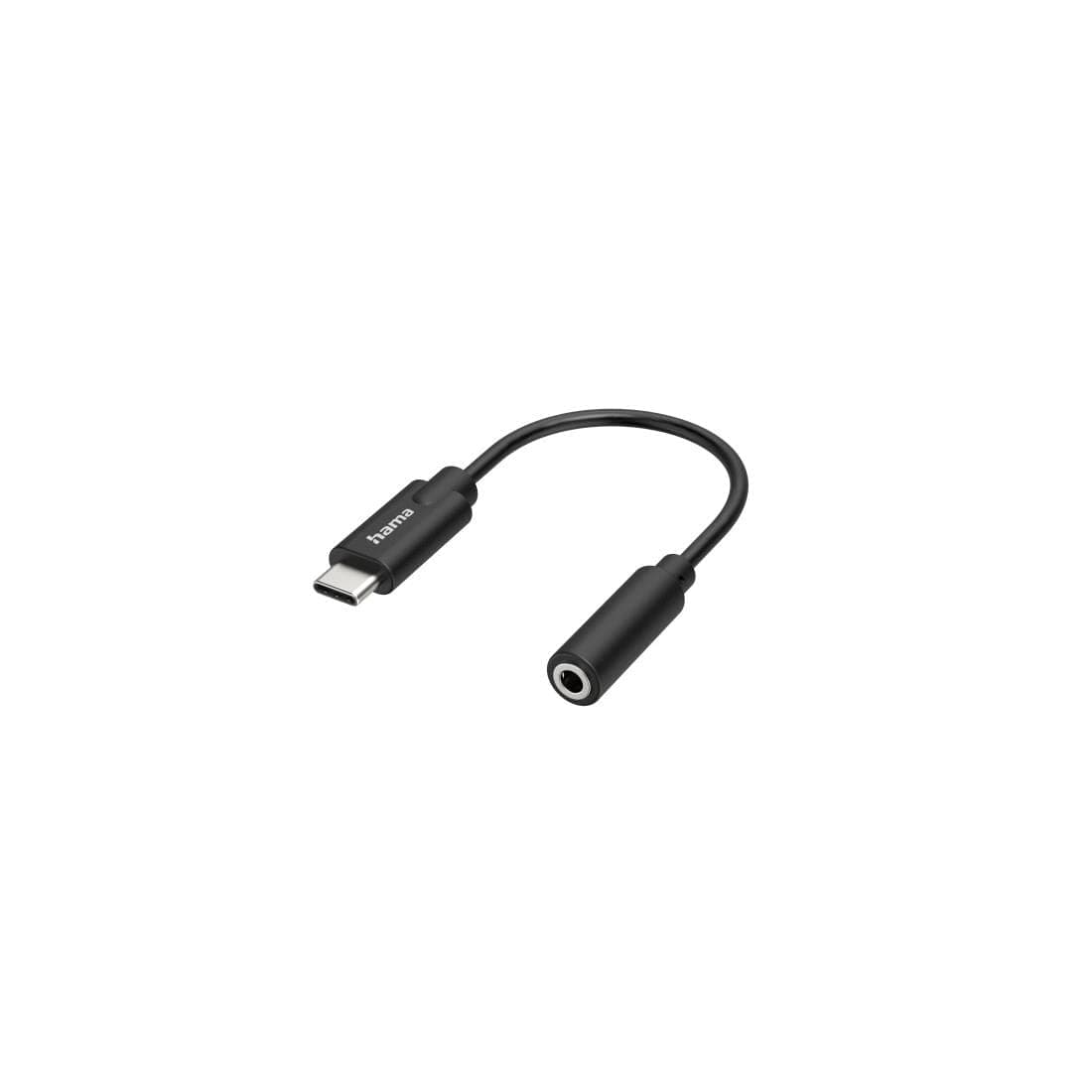 Аудио адаптер HAMA, USB-C мъжко - 3.5 mm аудио жак женско, Стерео, Черен