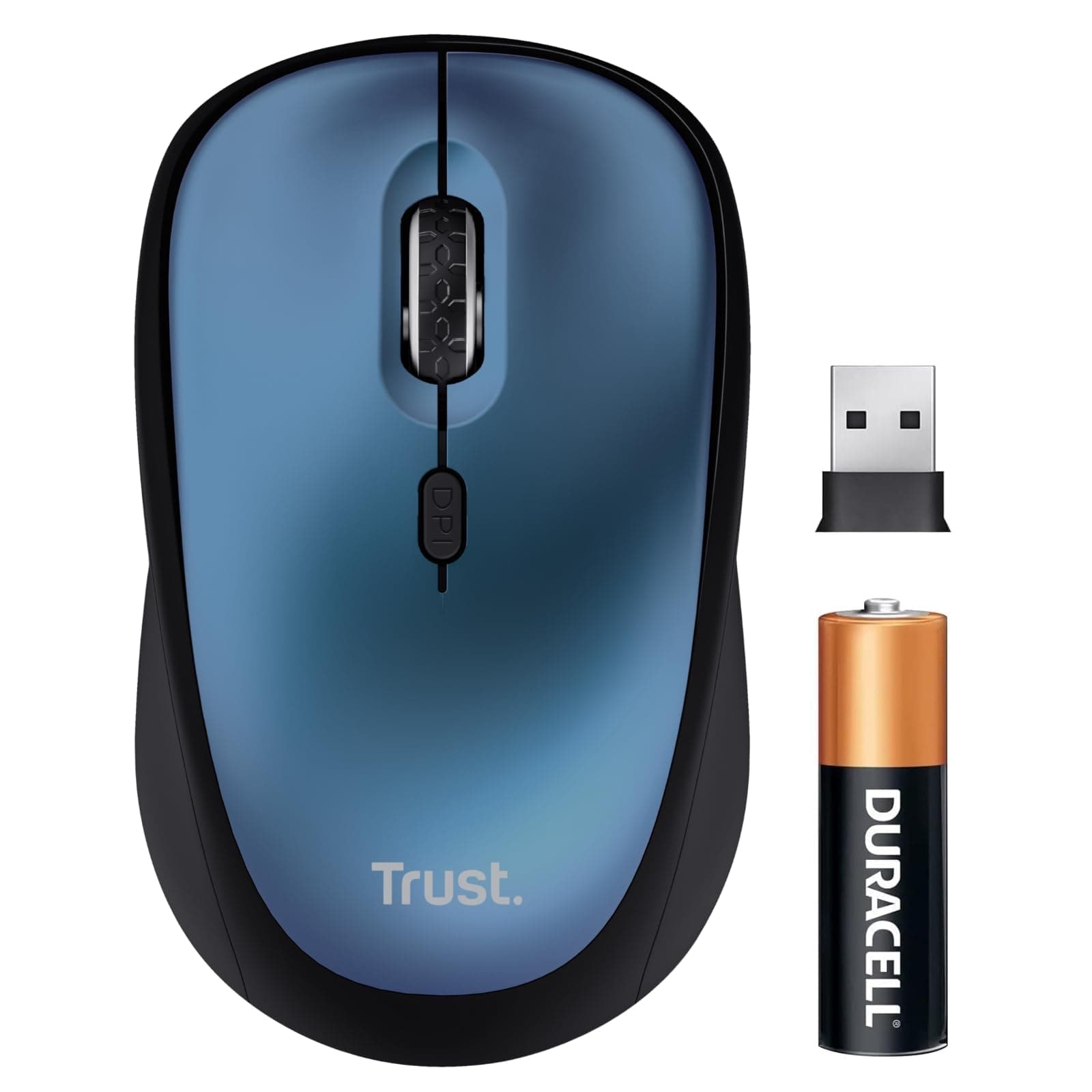 Мишка Trust YVI+ Silent Eco, оптична (1600dpi), безжична, USB, синя