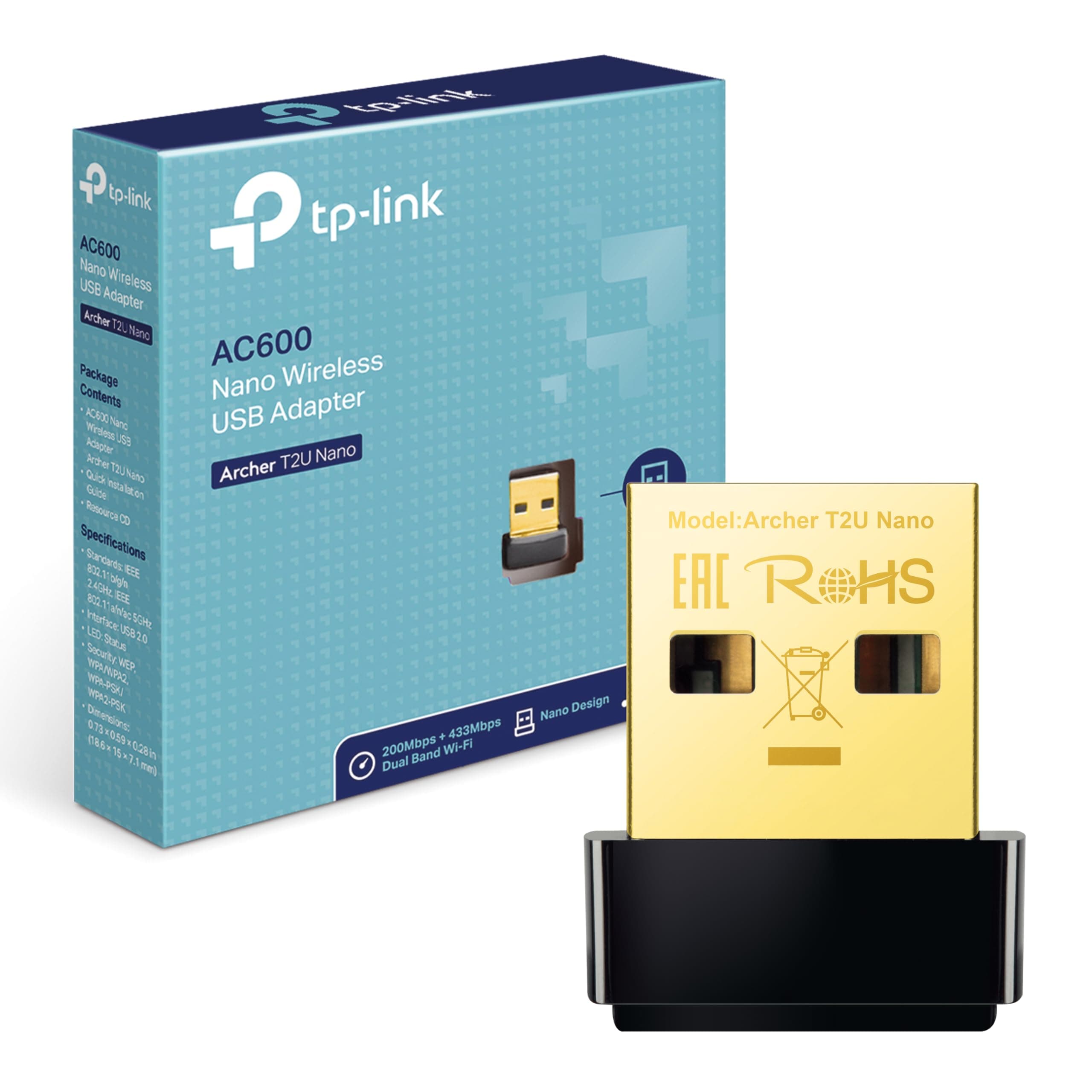 Безжичен адаптер TP-LINK Archer T2U Nano, Dual band, USB