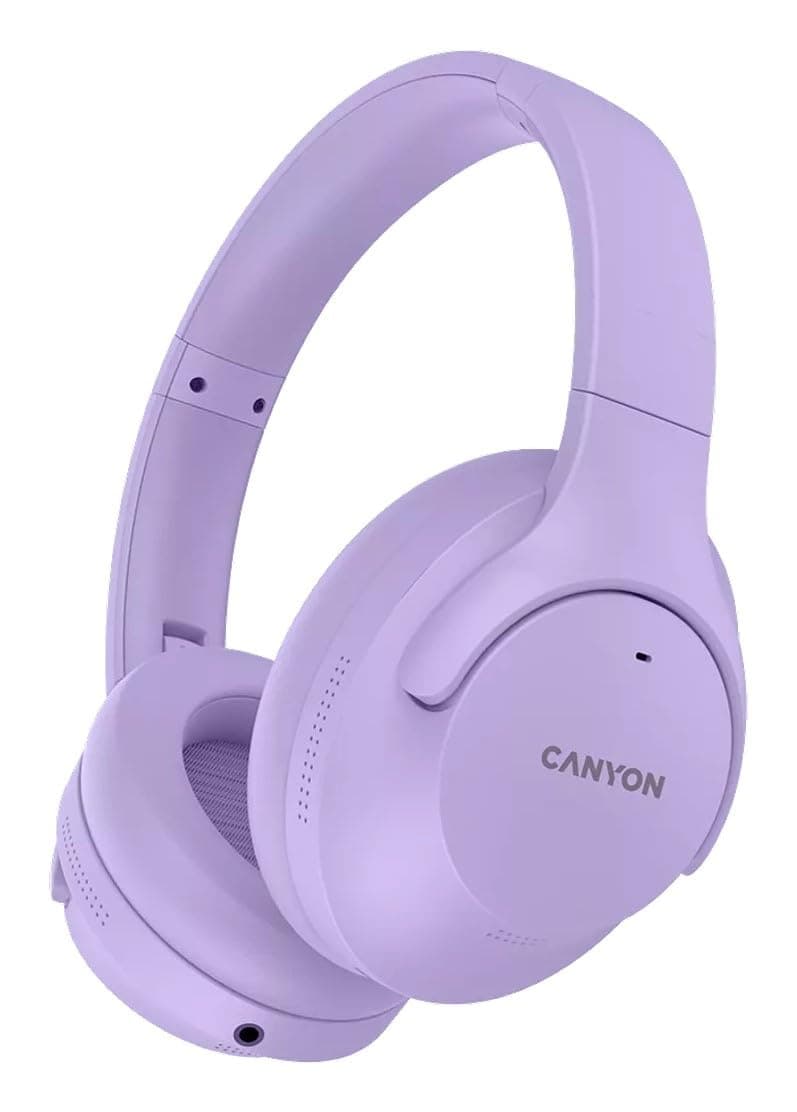 Слушалки Canyon OnRiff 10, жични/безжични, микрофон, Bluetooth, Jack 3.5mm, ANC, до 24 часа време на работа, лилави