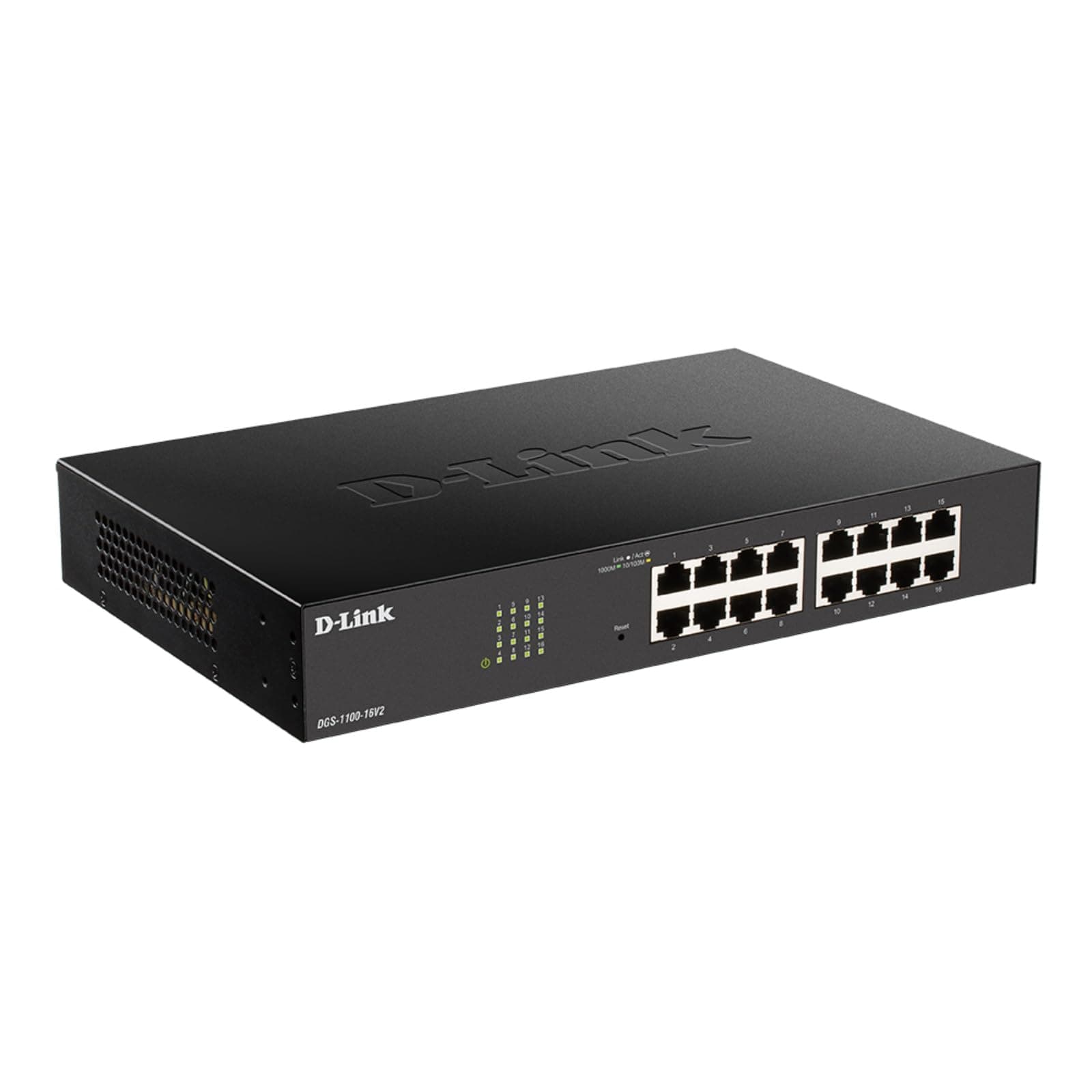 Суич D-Link DGS-1100-16V2, 16 портов 10/100/1000 Gigabit Smart Switch, управляем