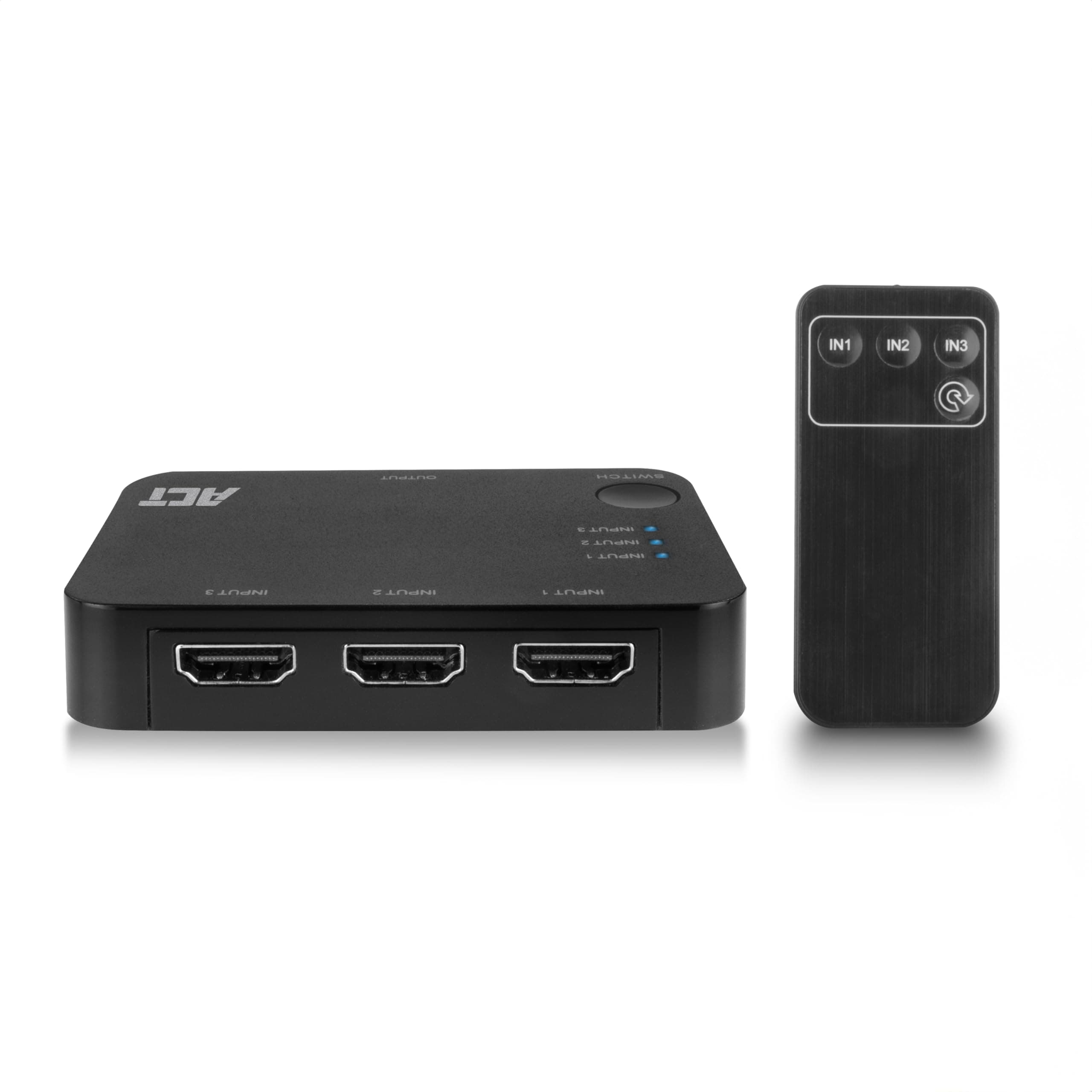 3 портов HDMI суич ACT, 4K@60Hz, USB, Дистанционно, Черен