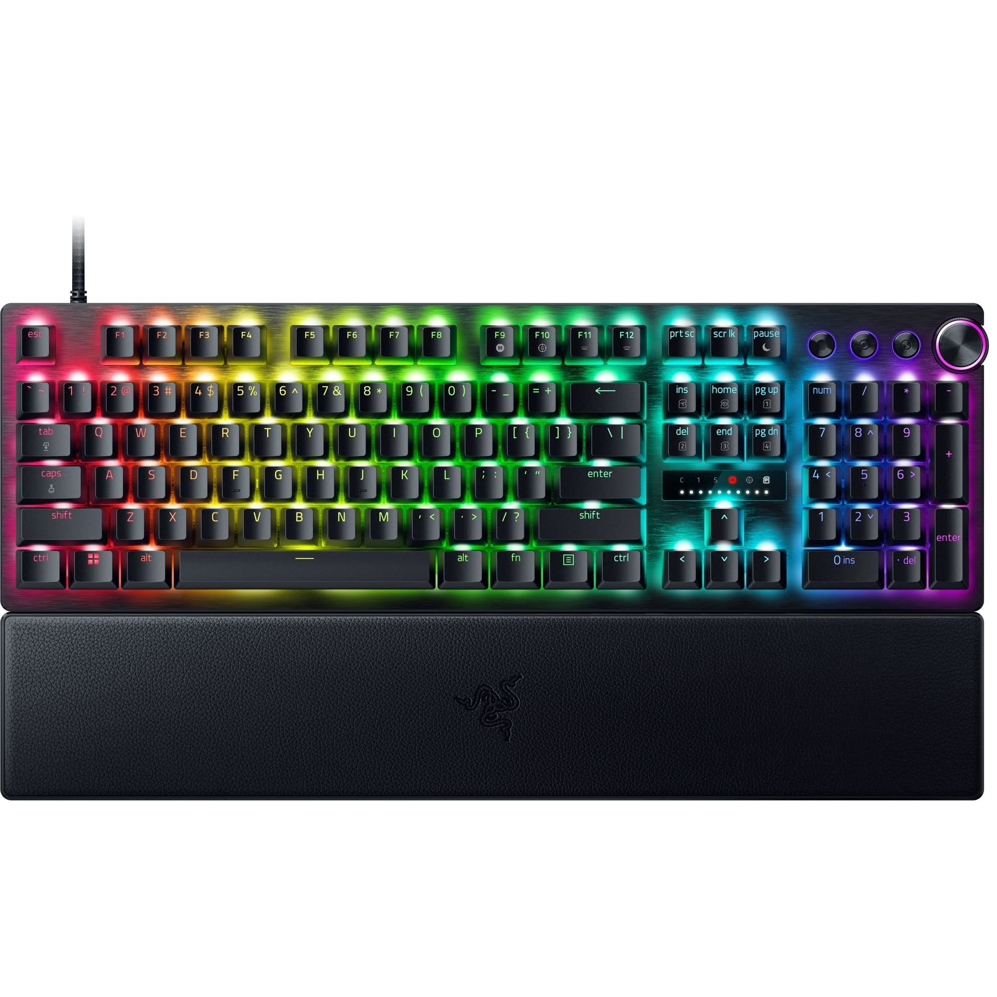 Клавиатура Razer Huntsman V3 Pro (RZ03-04970100-R3M1), гейминг, механична, Razer Analog Optical суичове, RGB подсветка, черна, USB