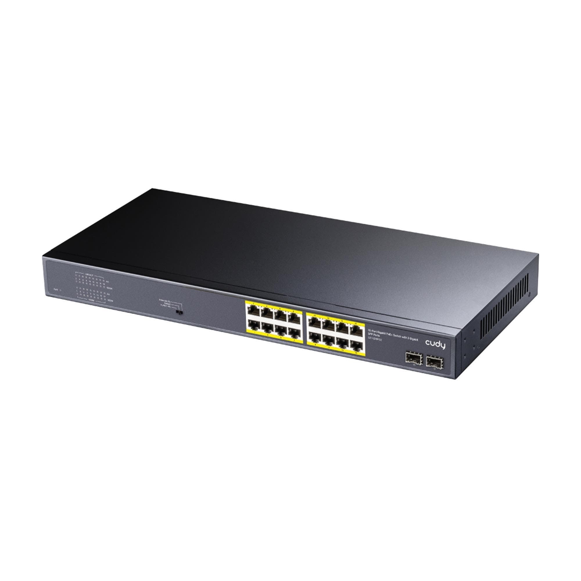 Суич Cudy GS1020PS2, 16 x Gigabit PoE, 2 x Gigabit SFP