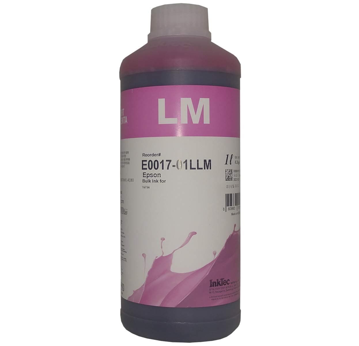 Бутилка с мастило INKTEC T6736-C13T67364A, за Epson L800/ L810/ L850/ L1800, 1L, Light Magenta