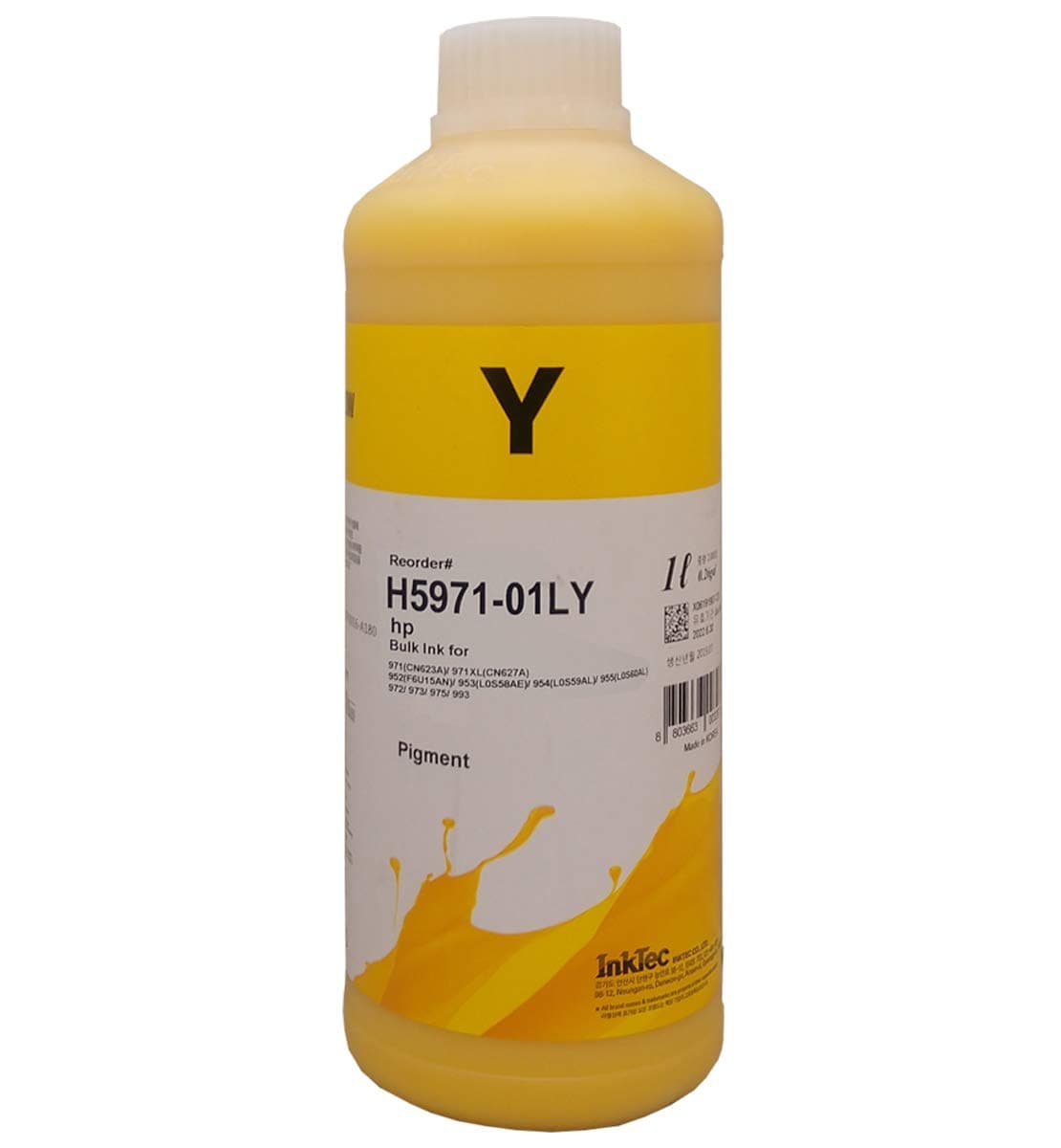 Бутилка с мастило INKTEC за HP,CN624AM/971/CN628AM/971XL, 1000 ml, Жълт