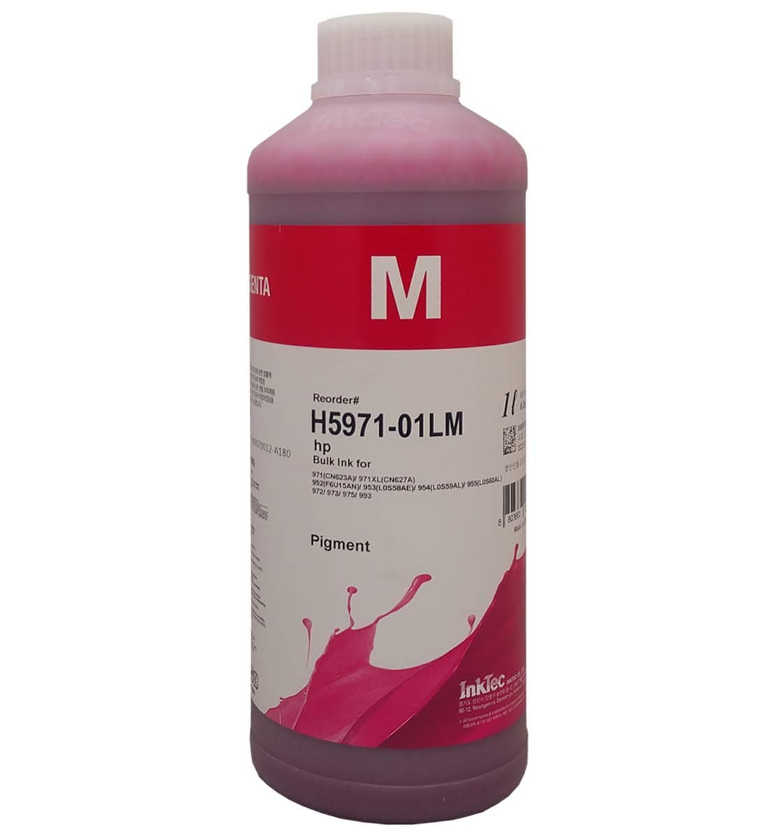 Бутилка с мастило INKTEC за HP 5971M,Pigment 1000 гр, Червен