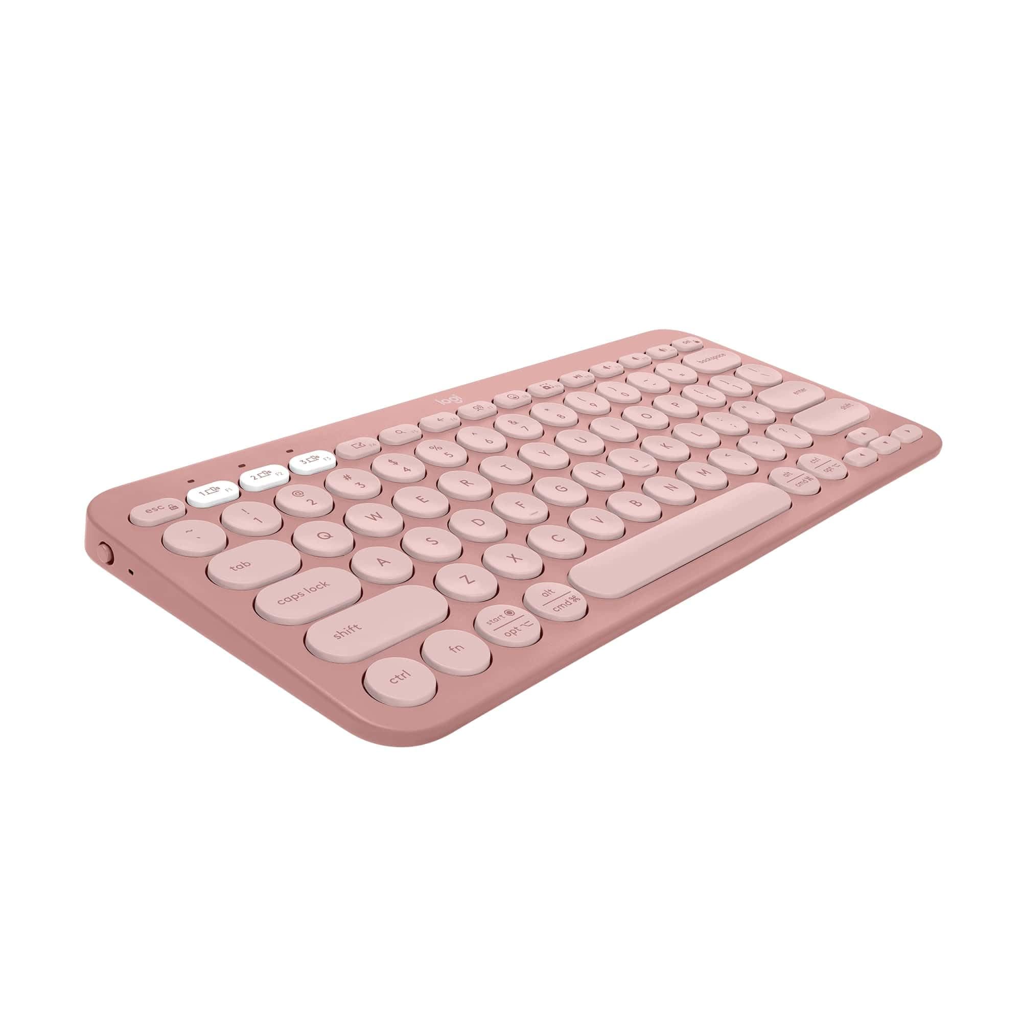 Клавиатура Logitech Pebble Keys 2 380s Tonal Rose (920-011853), безжична, програмируеми клавиши, розова, Bluetooth