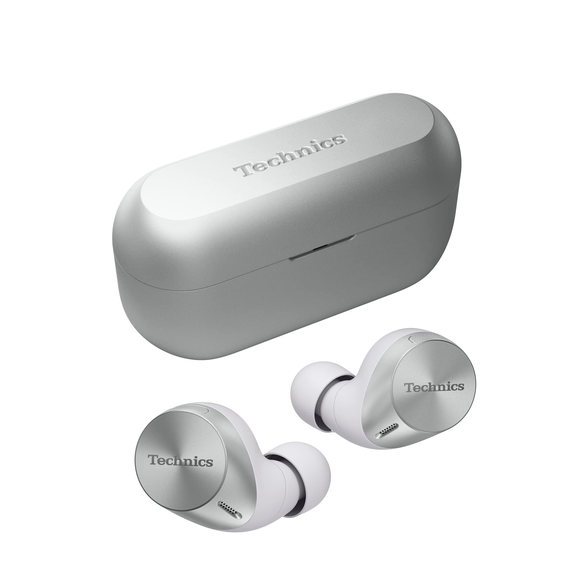 Слушалки Technics EAH-AZ60M2, безжични, микрофон, Bluetooth 5.3, до 4.5 часа живот на батерията, сребристи