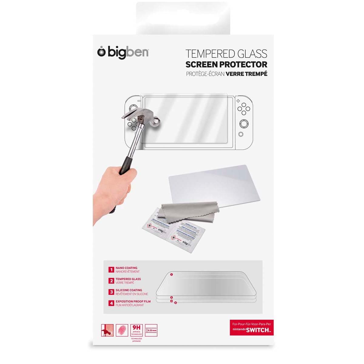Защитно стъкло BigBen Nintendo Switch TG Protector NACON