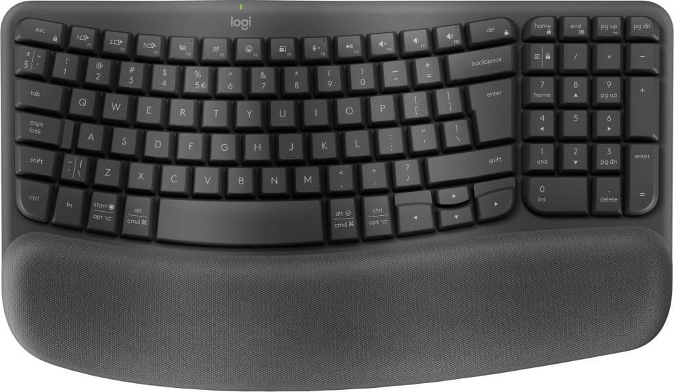 Клавиатура Logitech Wave Keys (920-012304), безжична, черна, USB, Bluetooth, без кирилизация