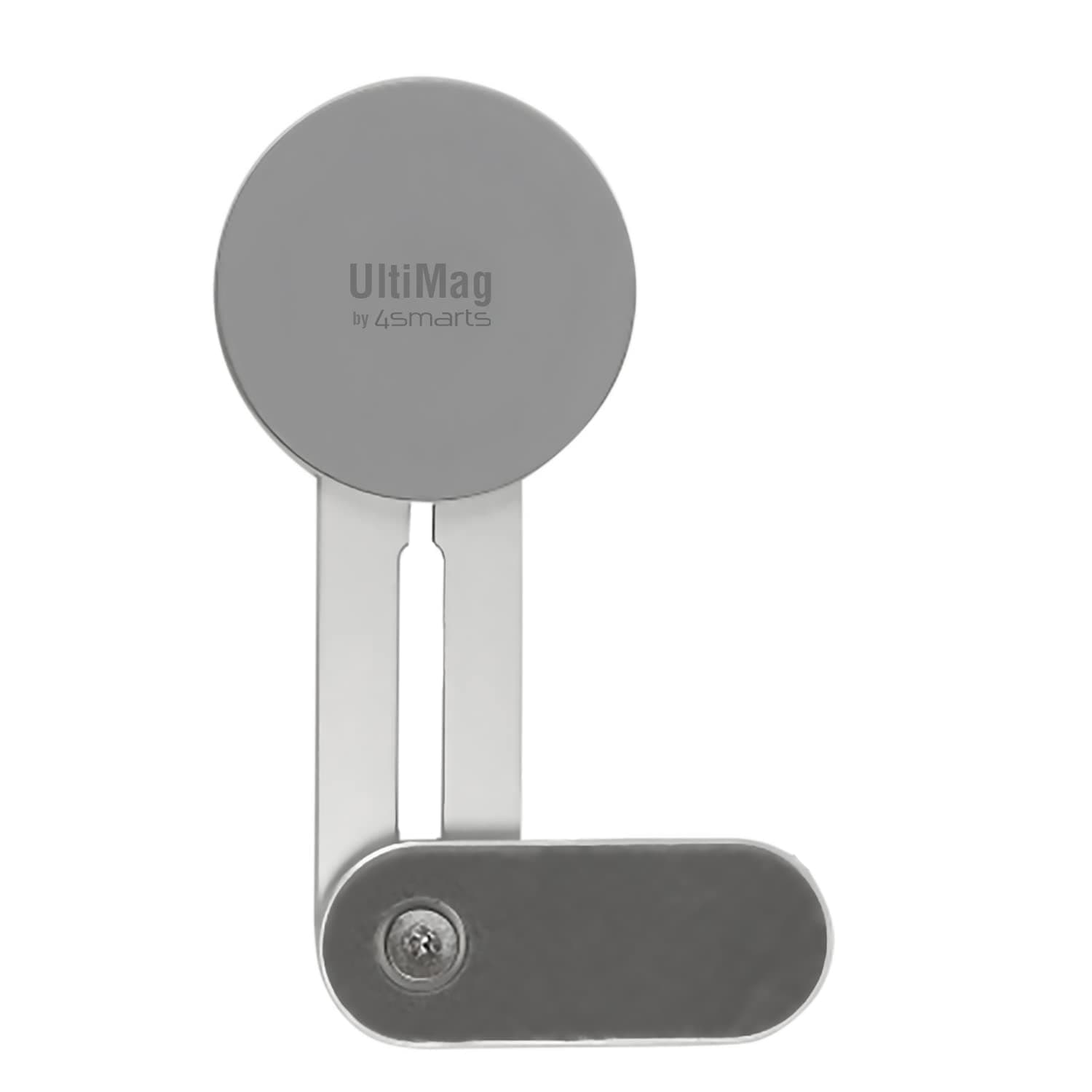 Магнитна поставка за прикрепяне на iPhone с MagSafe монитори и дисплеи - 4smarts UltiMag Screen Flip MagSafe Magnetic Mount (сребрист)