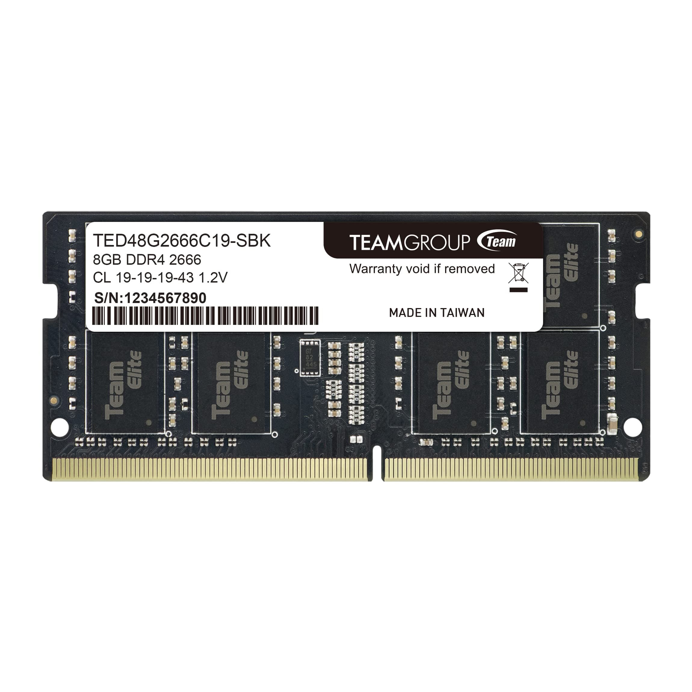 Памет Team Group Elite DDR4 SO-DIMM 8GB 2666MHz CL19-19-19-43 1.2V TED48G2666C19-S01
