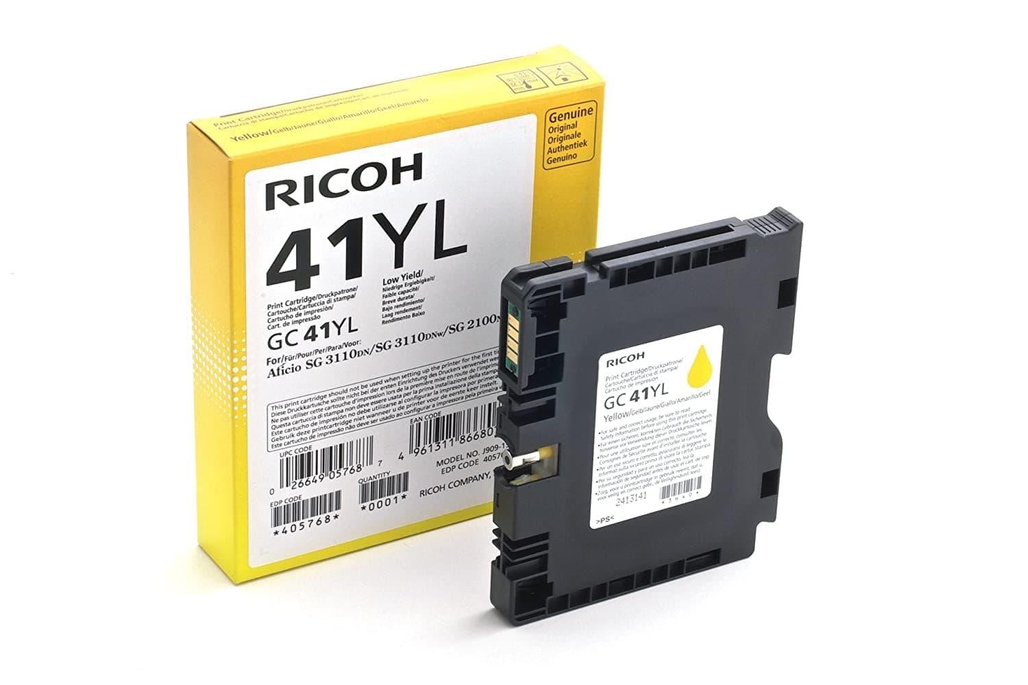 Мастило гел RICOH GC 41YL, GelJet SG 2100N/2100DN, 600 копия, Yellow