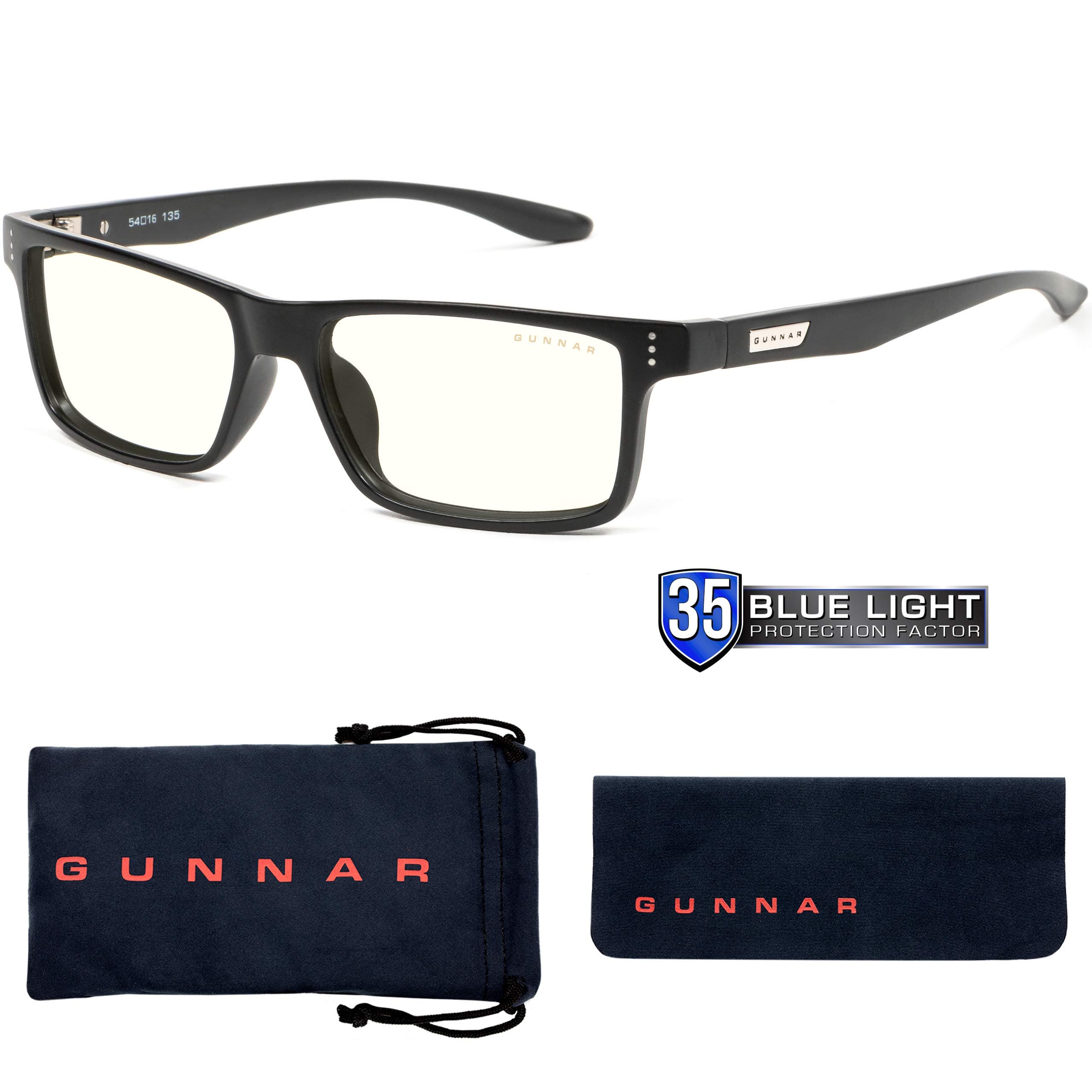 Компютърни очила GUNNAR Vertex Onyx, Clear Natural, Черен