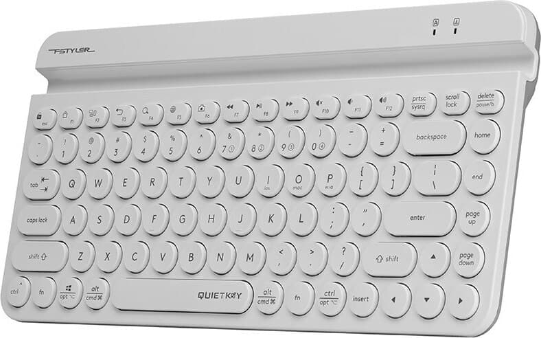 Безжична клавиатура A4tech Fstyler FBK30, Bluetooth, 2.4G, Стойка за телефон, Кирилизирана, Бяла