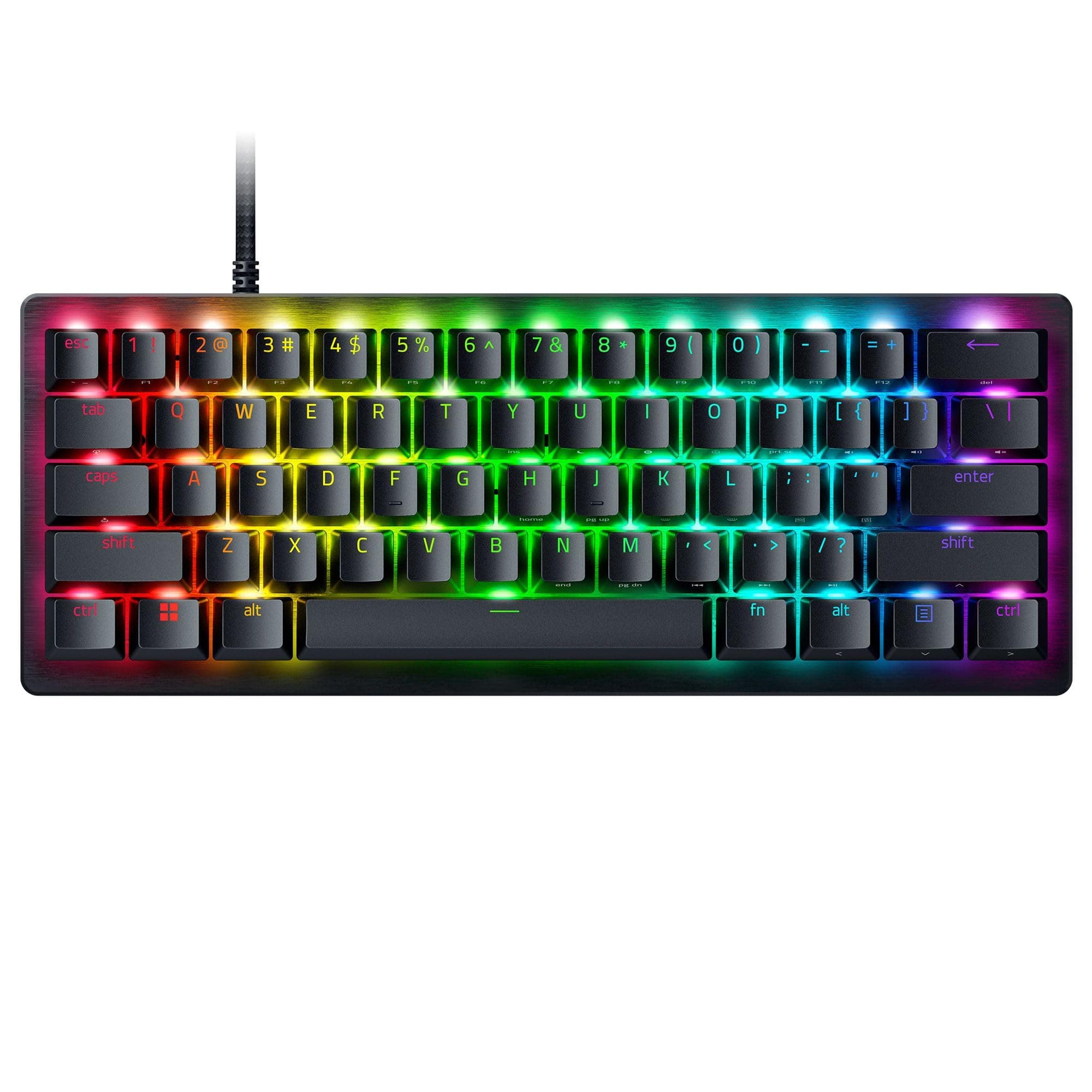 Клавиатура Razer Huntsman V3 Pro Mini (RZ03-04990100-R3M1), гейминг, механична, Razer Analog Optical суичове, Razer Chroma RGB подсветка, черна, USB